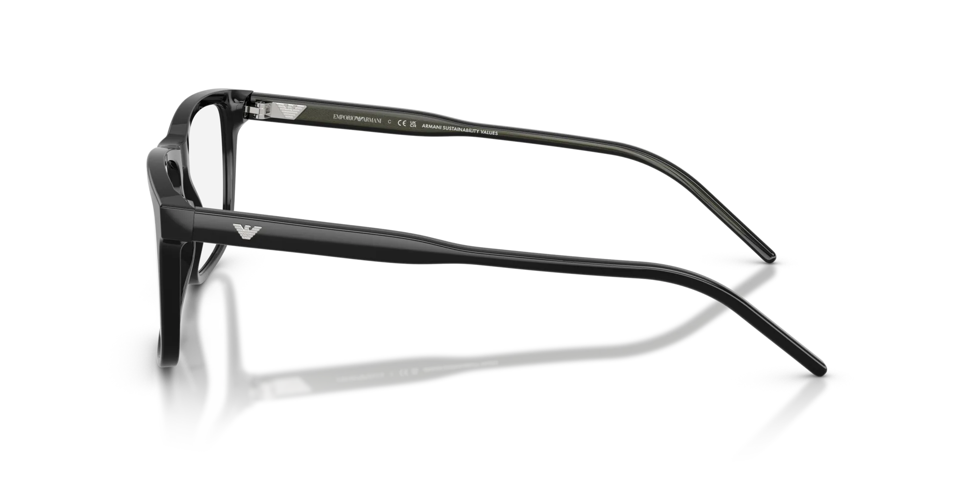 Emporio Armani EA3257 5017 Montature da vista Acetato Nero Squadrata Normale - immagine 4