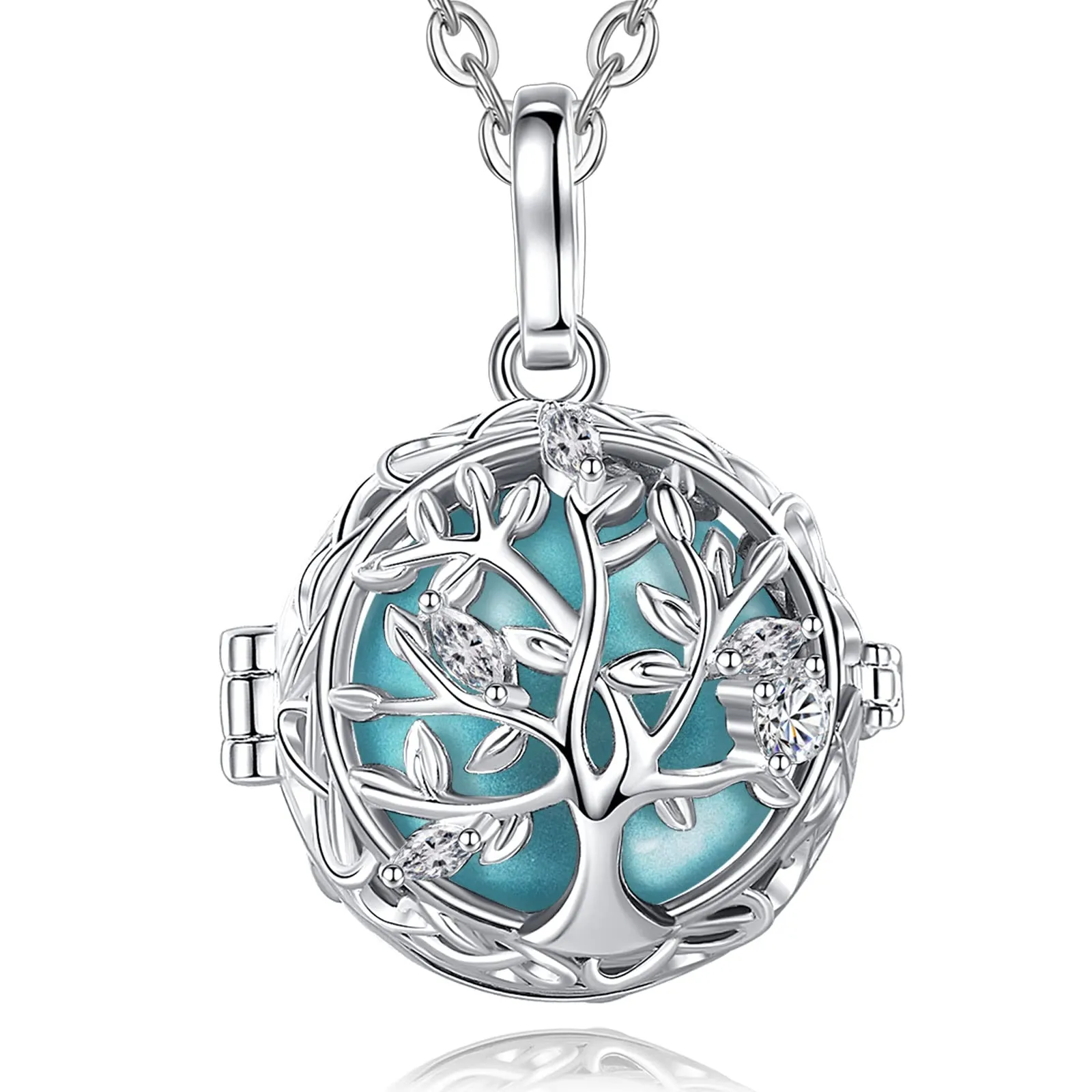 AEONSLOVE Collana Chiama Angeli Gravidanza Bola Messicana Albero della Vita Ciondolo Gravidanza Regalo Futura Mamma - immagine 1