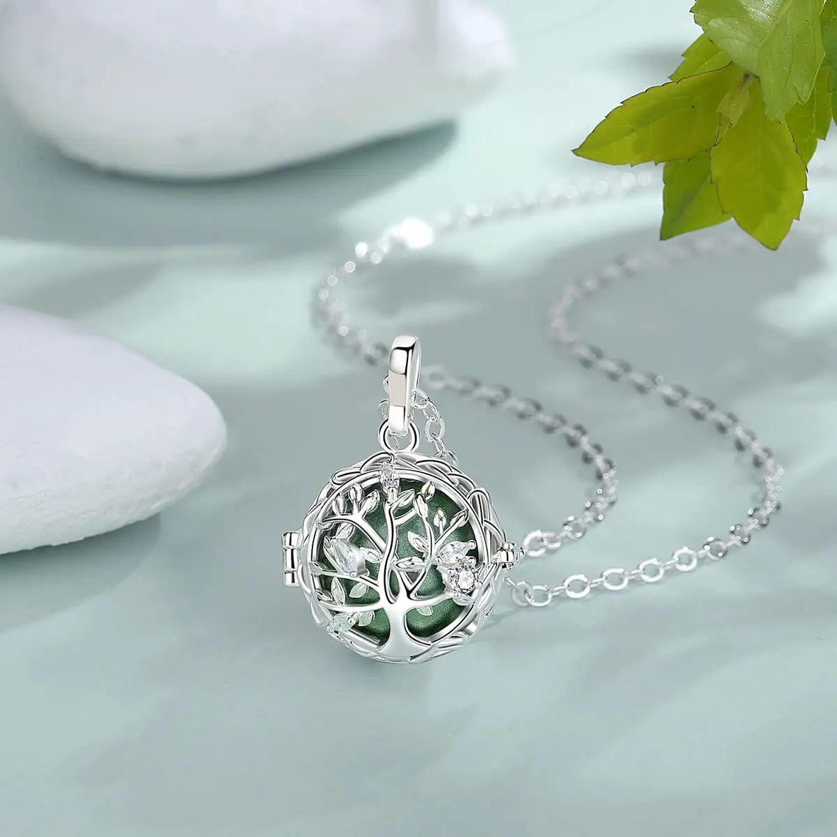 AEONSLOVE Collana Chiama Angeli Gravidanza Bola Messicana Albero della Vita Ciondolo Gravidanza Regalo Futura Mamma - immagine 2