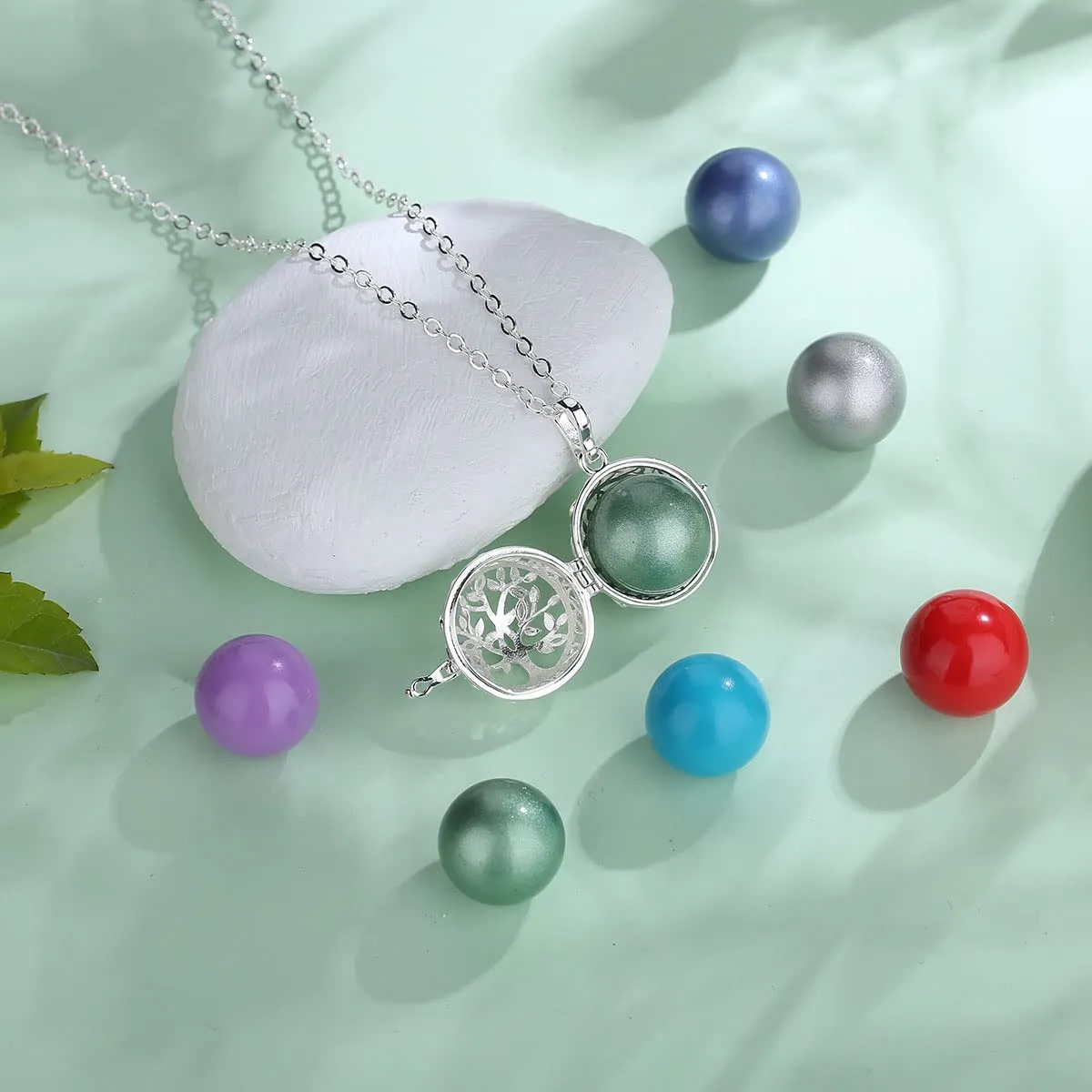 AEONSLOVE Collana Chiama Angeli Gravidanza Bola Messicana Albero della Vita Ciondolo Gravidanza Regalo Futura Mamma - immagine 3