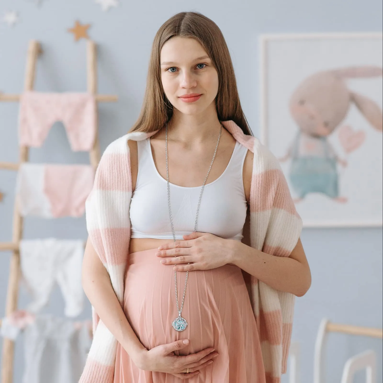 AEONSLOVE Collana Chiama Angeli Gravidanza Bola Messicana Albero della Vita Ciondolo Gravidanza Regalo Futura Mamma - immagine 6