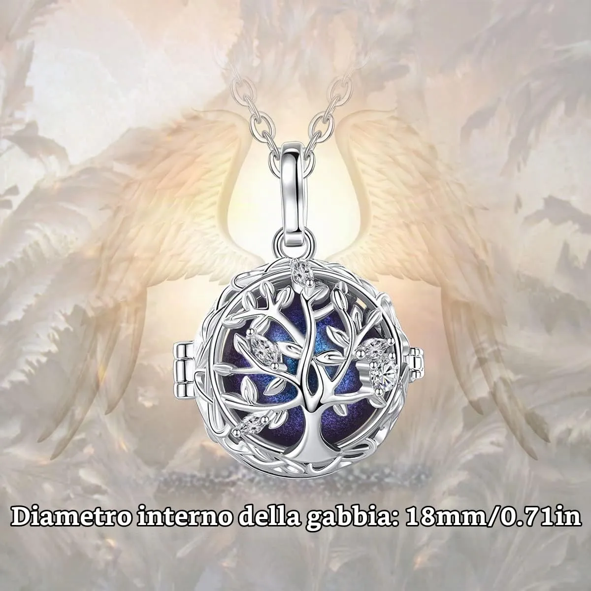 AEONSLOVE Collana Chiama Angeli Gravidanza Bola Messicana Albero della Vita Ciondolo Gravidanza Regalo Futura Mamma - immagine 7