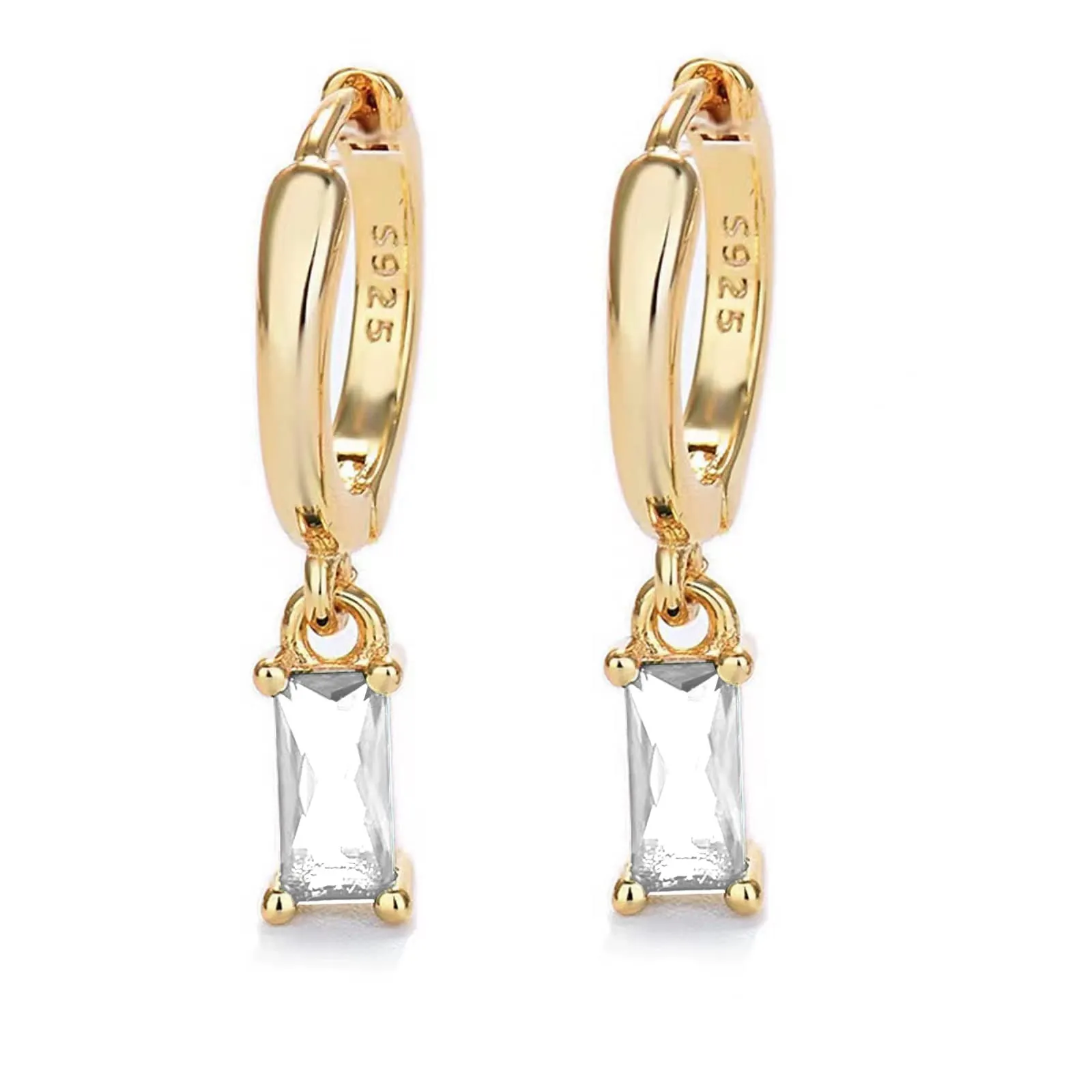 Orecchini Cerchio Oro Con Cubic Zirconia Goccia, Orecchini Anallergici Donna Per Donne 14K Orecchini Donna Cerchio Piccolo Per Ragazze e Uomini 2 PZ - immagine 1