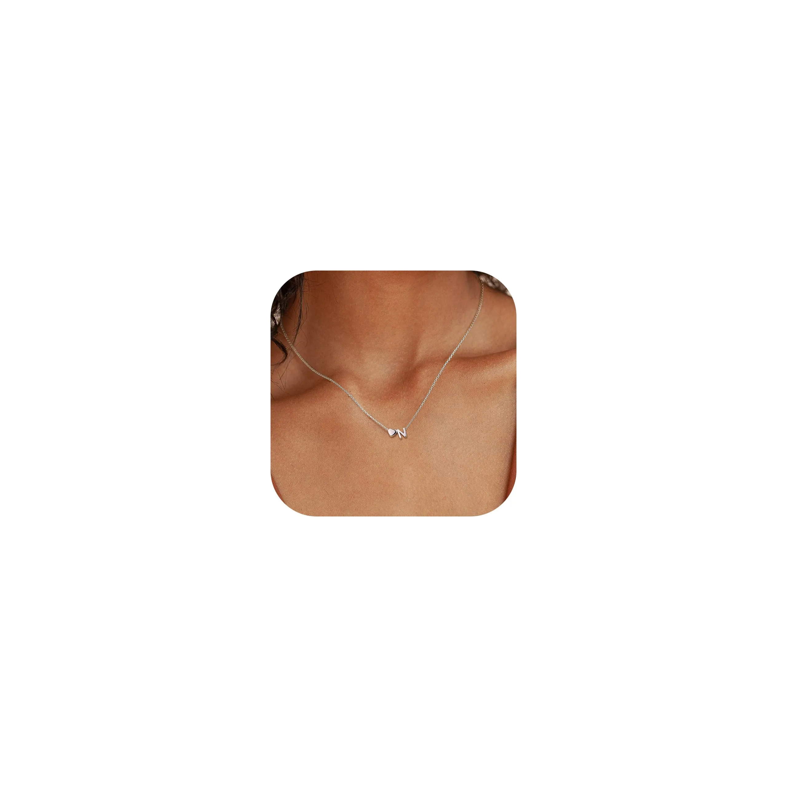 Chriscoco Collana Argento 925 Donna Ragazza Collana con Iniziale - immagine 1
