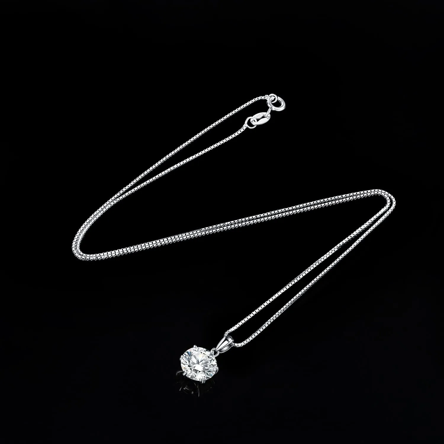 JewelryPalace 3ct Collana Solitario Donna Argento 925 con Cubica Zirconia, Collana Ciondolo Pietra a Taglio Rotondo con Catena Veneziana 45cm, Collane Pendenti in Argento Set Gioielli Donna - immagine 5