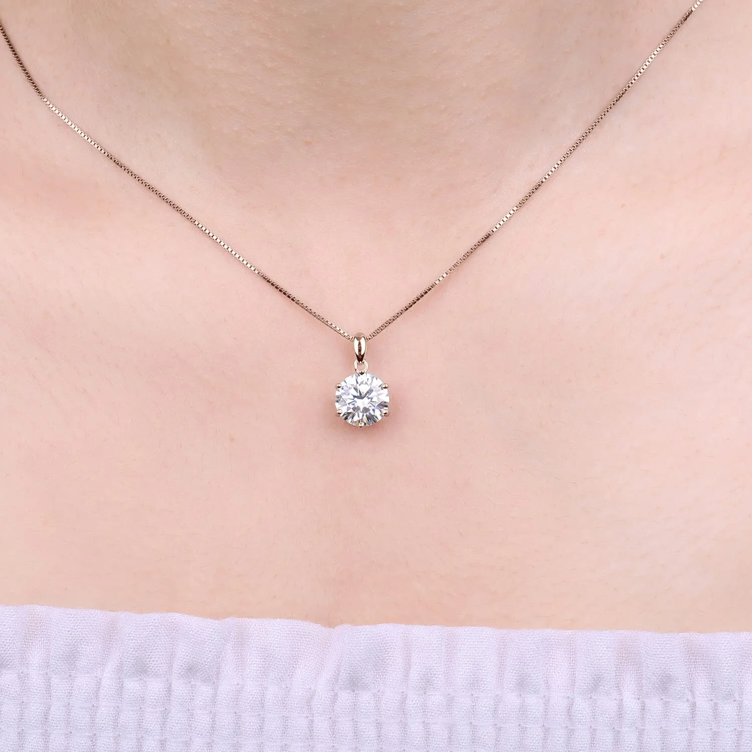 JewelryPalace 3ct Collana Solitario Donna Argento 925 con Cubica Zirconia, Collana Ciondolo Pietra a Taglio Rotondo con Catena Maglia 45cm, Collane Pendenti in Oro Rosa Set Gioielli Donna - immagine 4