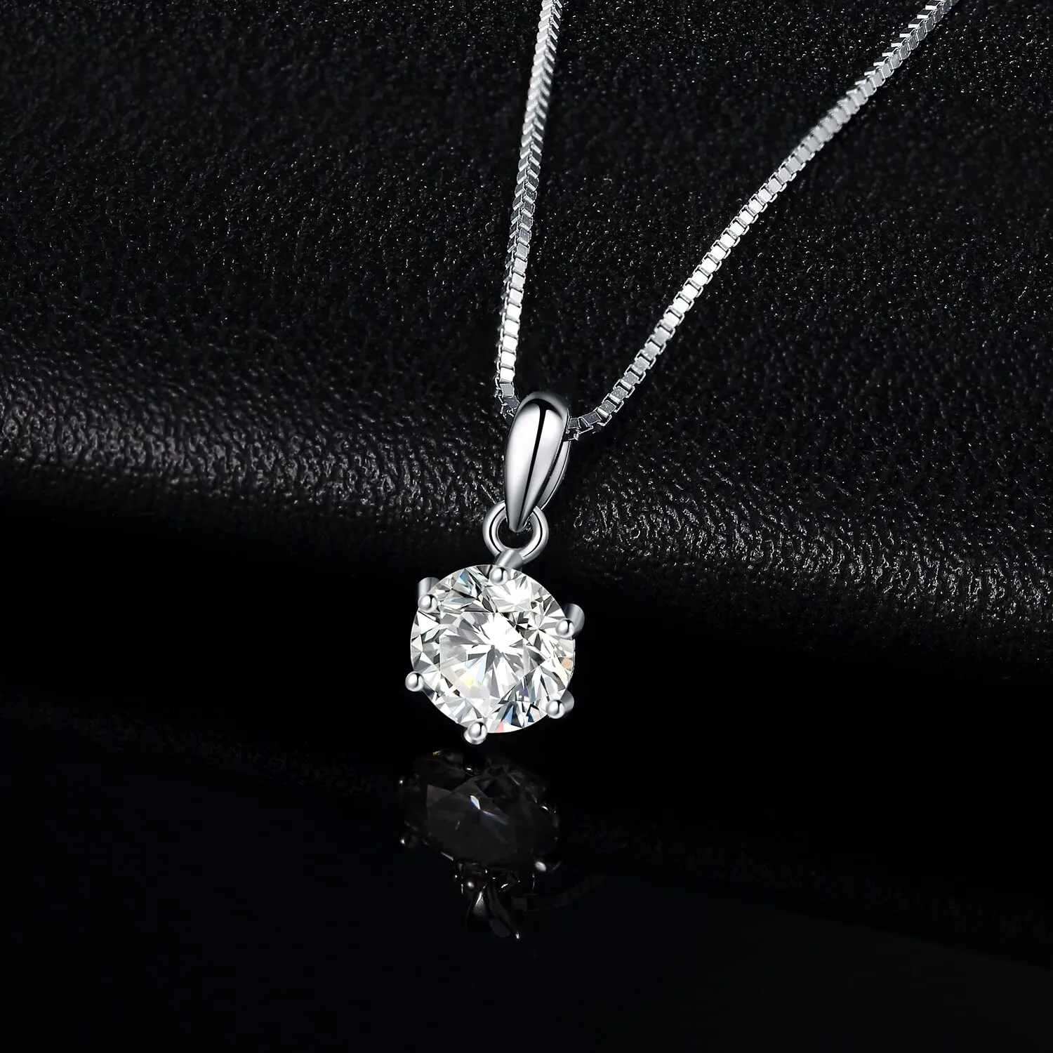JewelryPalace 1ct Collana Solitario Donna Argento 925 con Cubica Zirconia, Collana Ciondolo Pietra a Taglio Rotondo con Catena Veneziana 45cm, Collane Pendenti in Argento Set Gioielli Donna - immagine 3