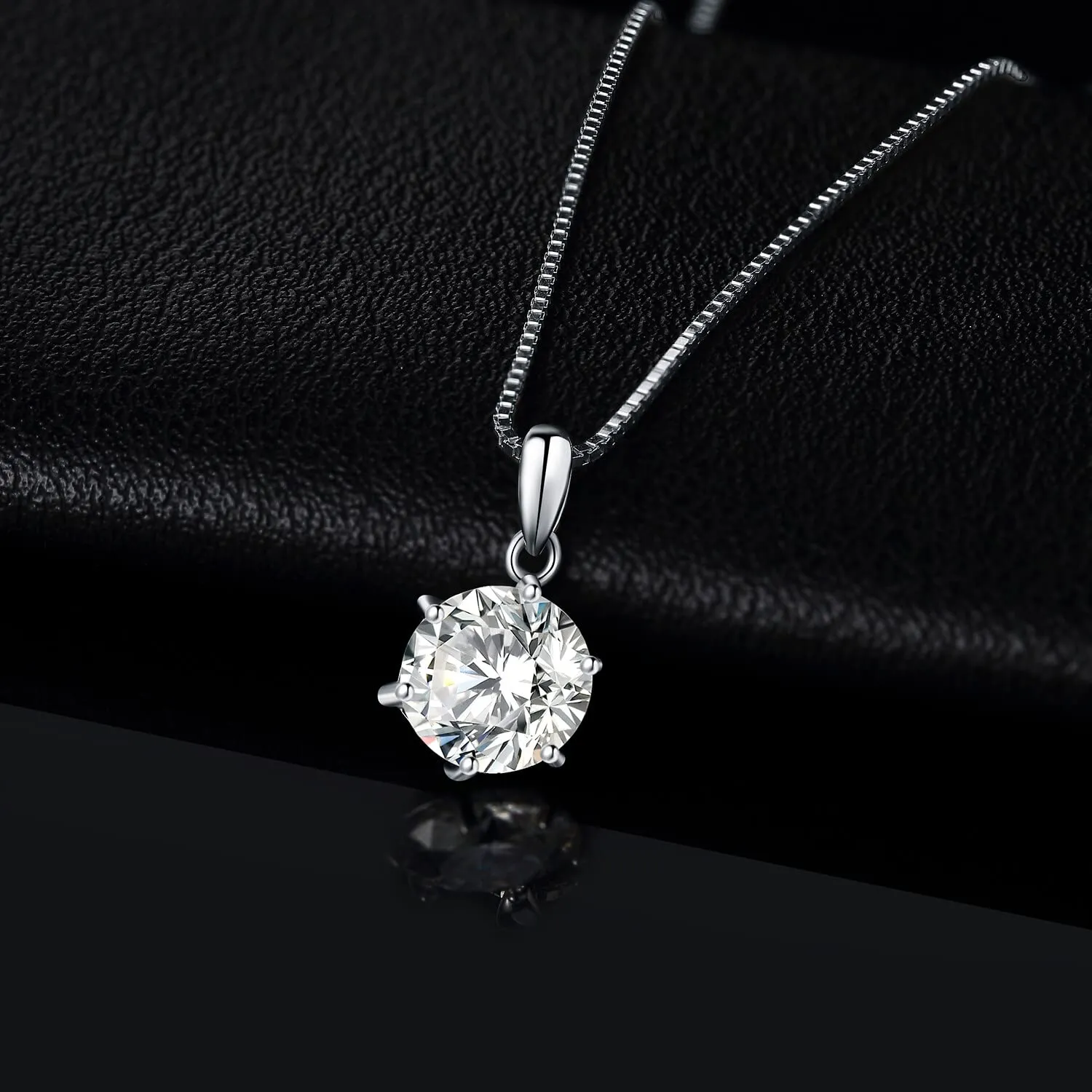 JewelryPalace 2ct Collana Solitario Donna Argento 925 con Cubica Zirconia, Collana Ciondolo Pietra a Taglio Rotondo con Catena Veneziana 45cm, Collane Pendenti in Argento Set Gioielli Donna - immagine 3