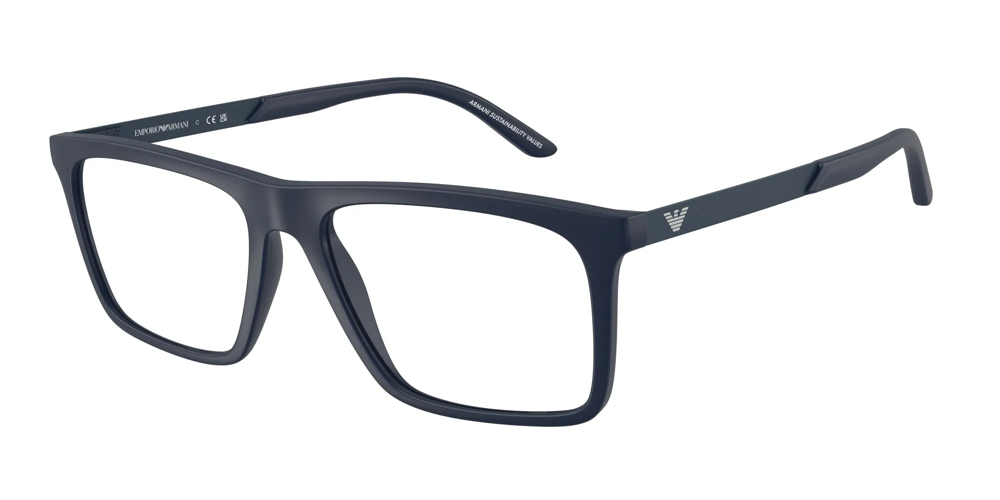 Emporio Armani EA3253 6244 Montature da vista Iniettato Blu Squadrata Normale - immagine 1