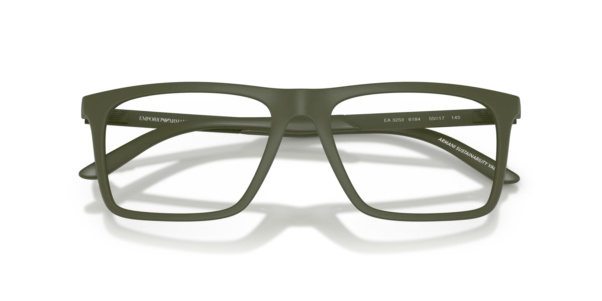 Emporio Armani EA3253 6184 Montature da vista Iniettato Verde Trasparente Squadrata Normale - immagine 2