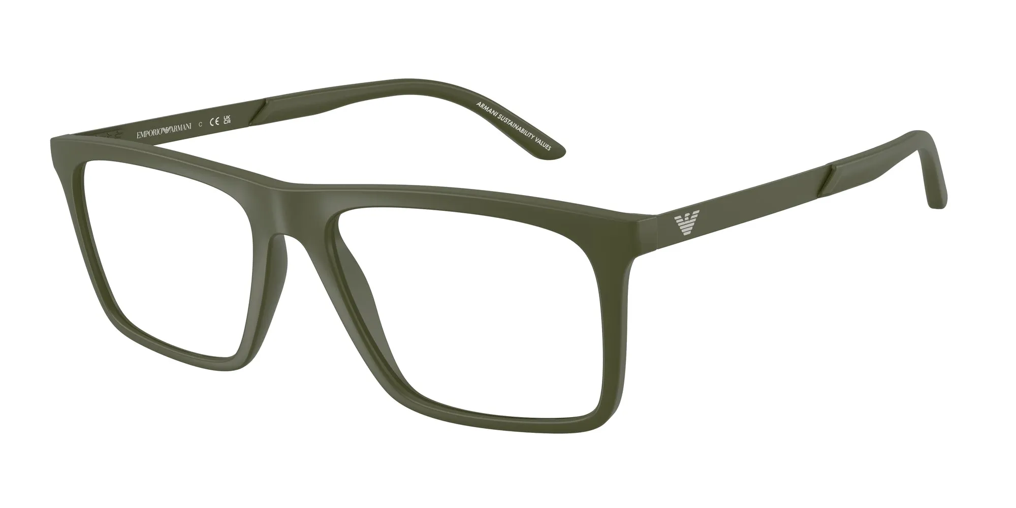 Emporio Armani EA3253 6184 Montature da vista Iniettato Verde Squadrata Normale - immagine 1