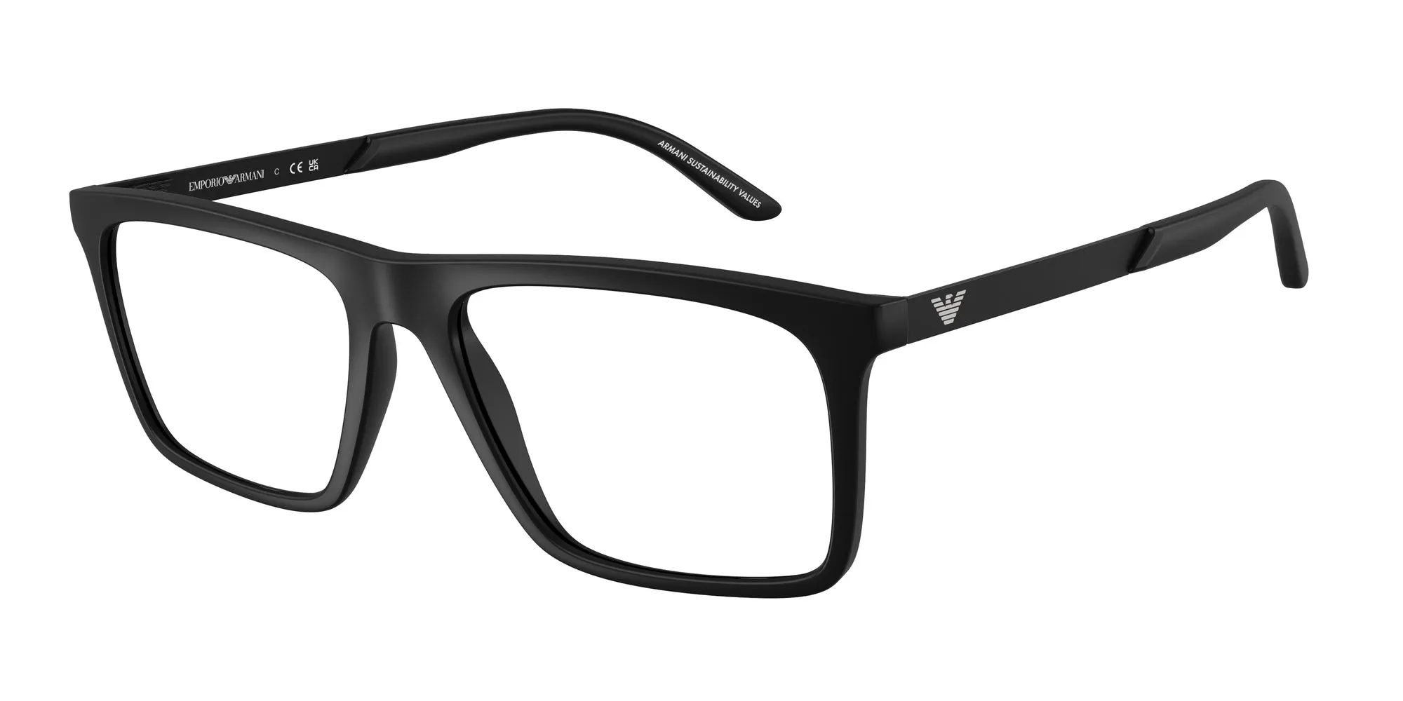 Emporio Armani EA3253 5001 Montature da vista Iniettato Nero Squadrata Normale - immagine 1