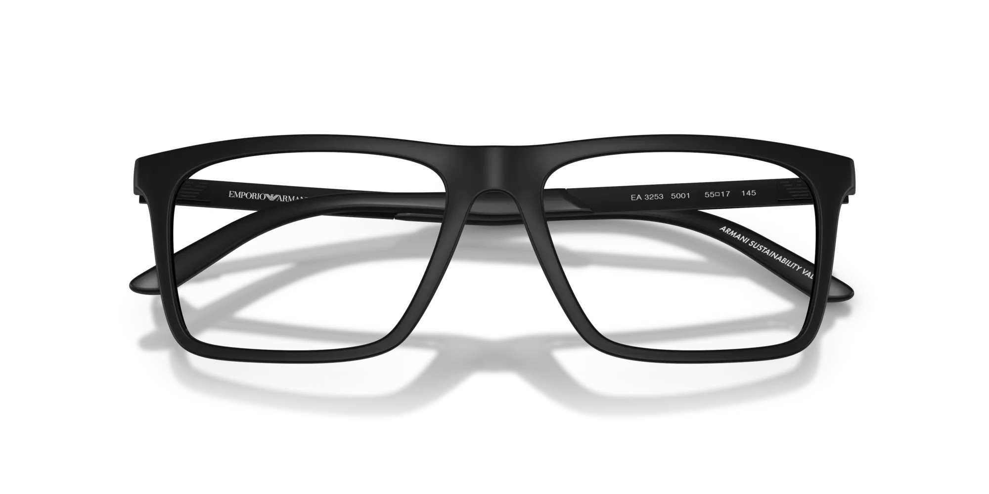 Emporio Armani EA3253 5001 Montature da vista Iniettato Nero Squadrata Normale - immagine 2
