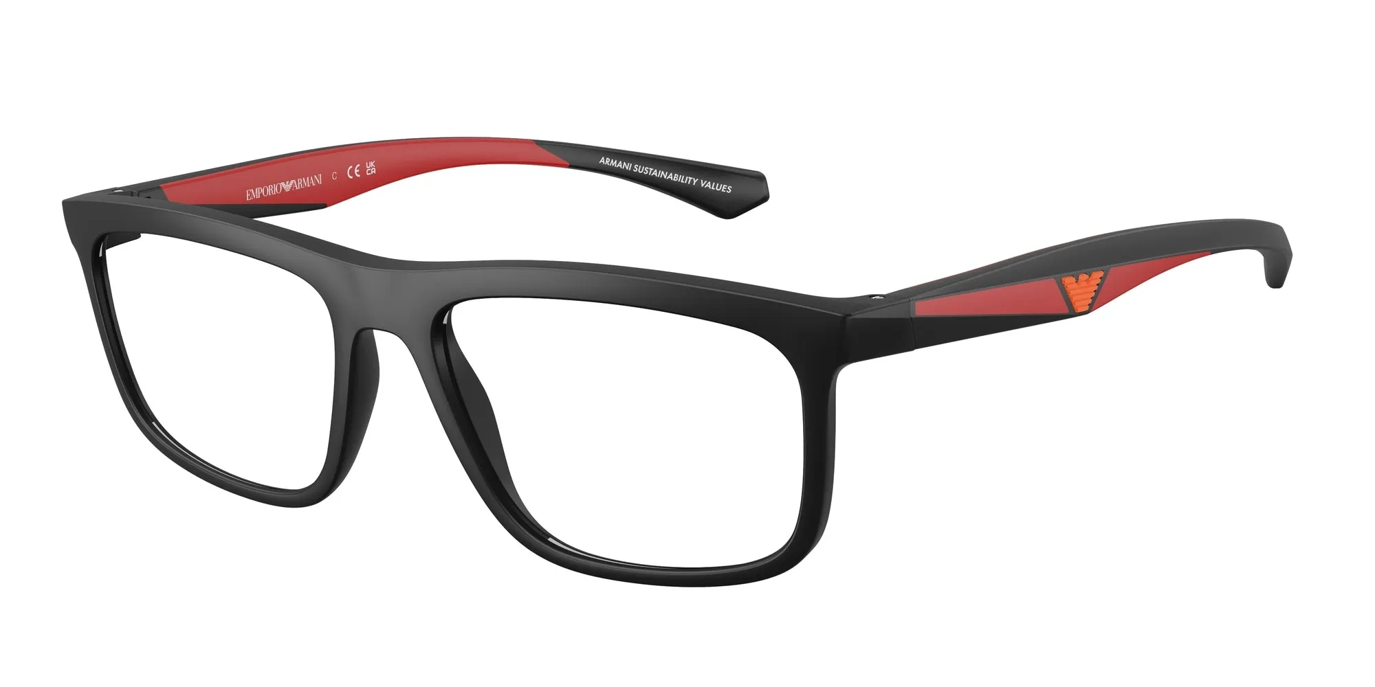 Emporio Armani EA3246 5009 Montature da vista Iniettato Nero Squadrata Normale - immagine 1