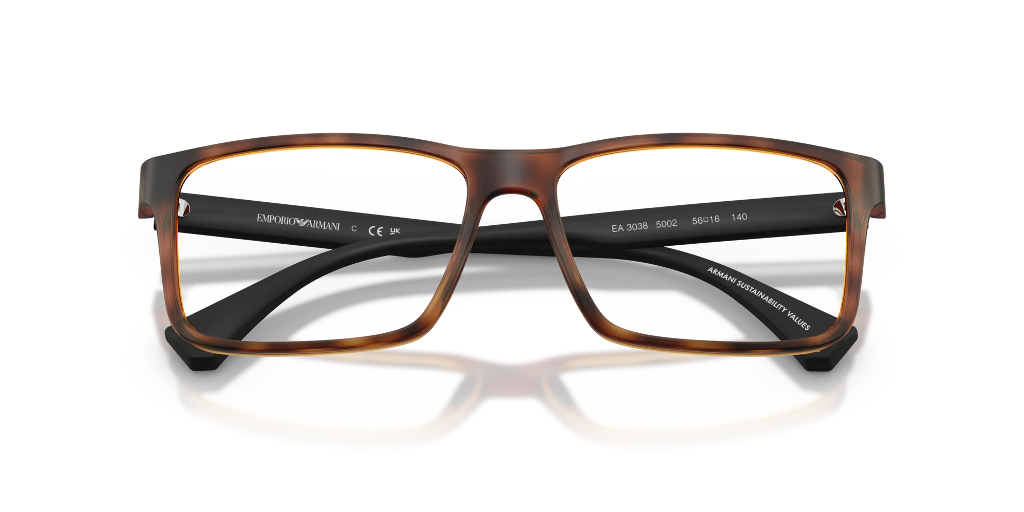 Emporio Armani EA3038 5002 Montature da vista Peek Tartaruga Squadrata Normale - immagine 2