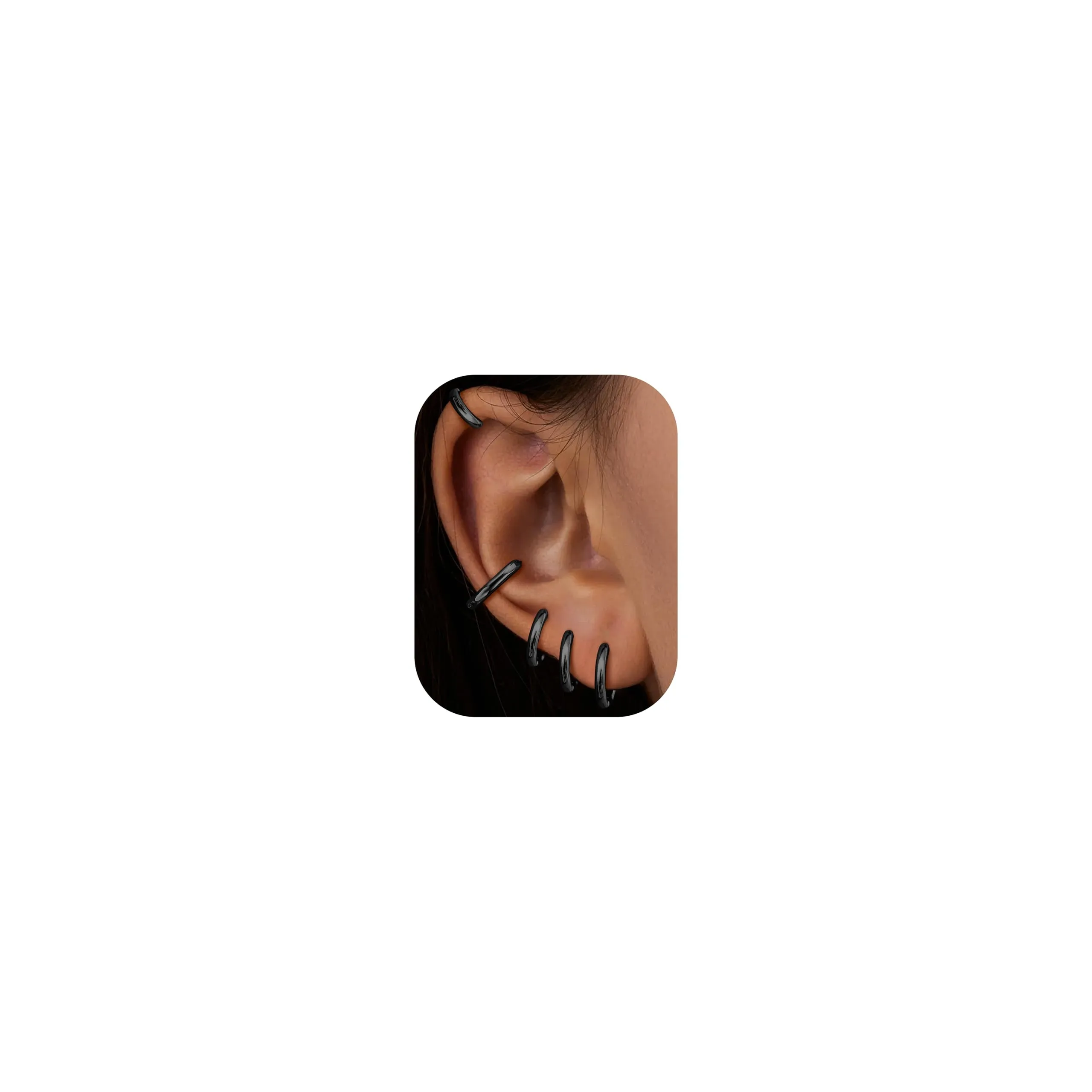 KRFY Piccoli Orecchini Cerchio per Donna Uomo Set acciaio inossidabile Cartilagine Huggie Orecchini 6/7/8/9/10MM Daith Helix Piercing Anello Gioielli Orecchini Dormienti a Cerniera Cerchi Color argento-b - immagine 1