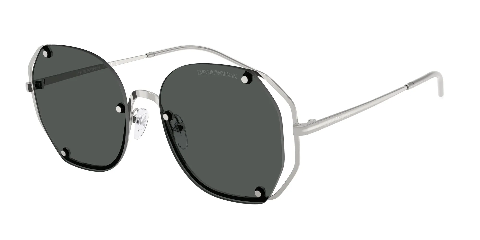 Emporio Armani EA2168 301587 Occhiali da sole Metallo Argento Grigio Geometrica Normale - immagine 1