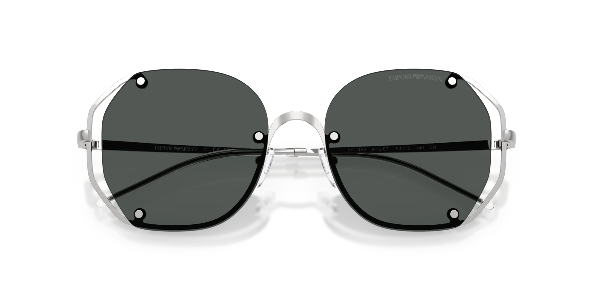 Emporio Armani EA2168 301587 Occhiali da sole Metallo Argento Grigio Geometrica Normale - immagine 2