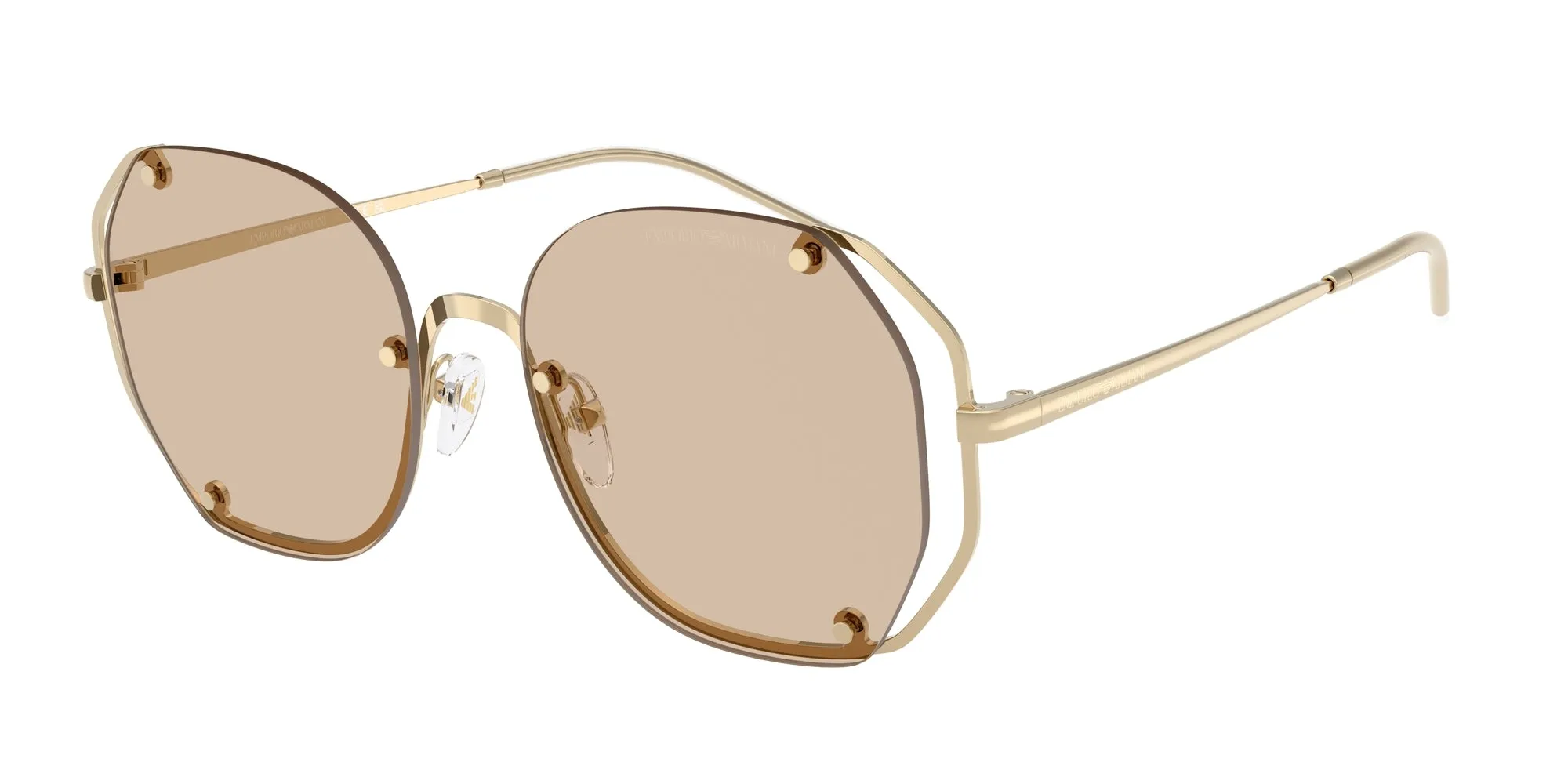 Emporio Armani EA2168 301393 Occhiali da sole Metallo Oro Marrone Geometrica Normale - immagine 1