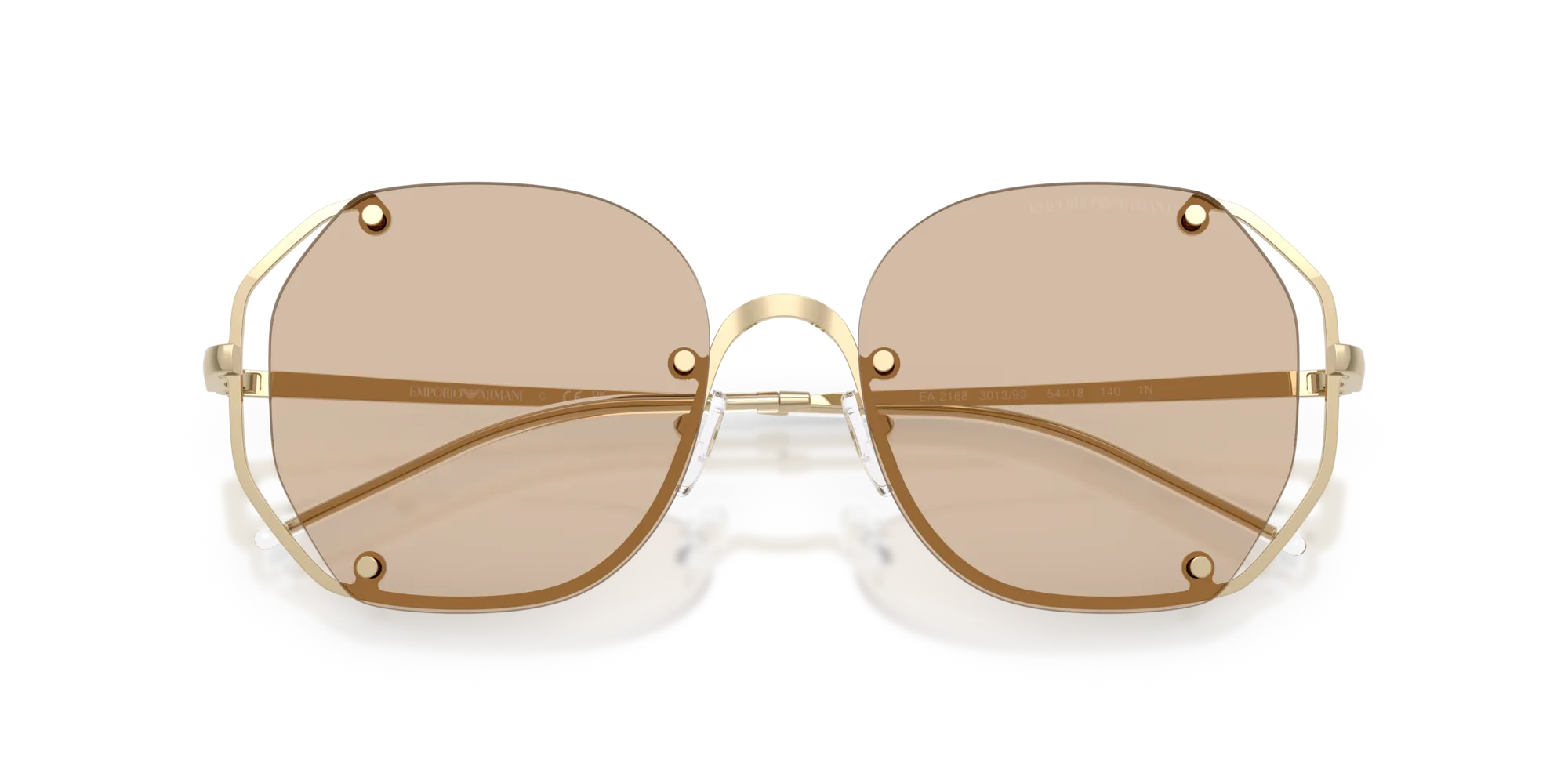Emporio Armani EA2168 301393 Occhiali da sole Metallo Oro Marrone Geometrica Normale - immagine 2