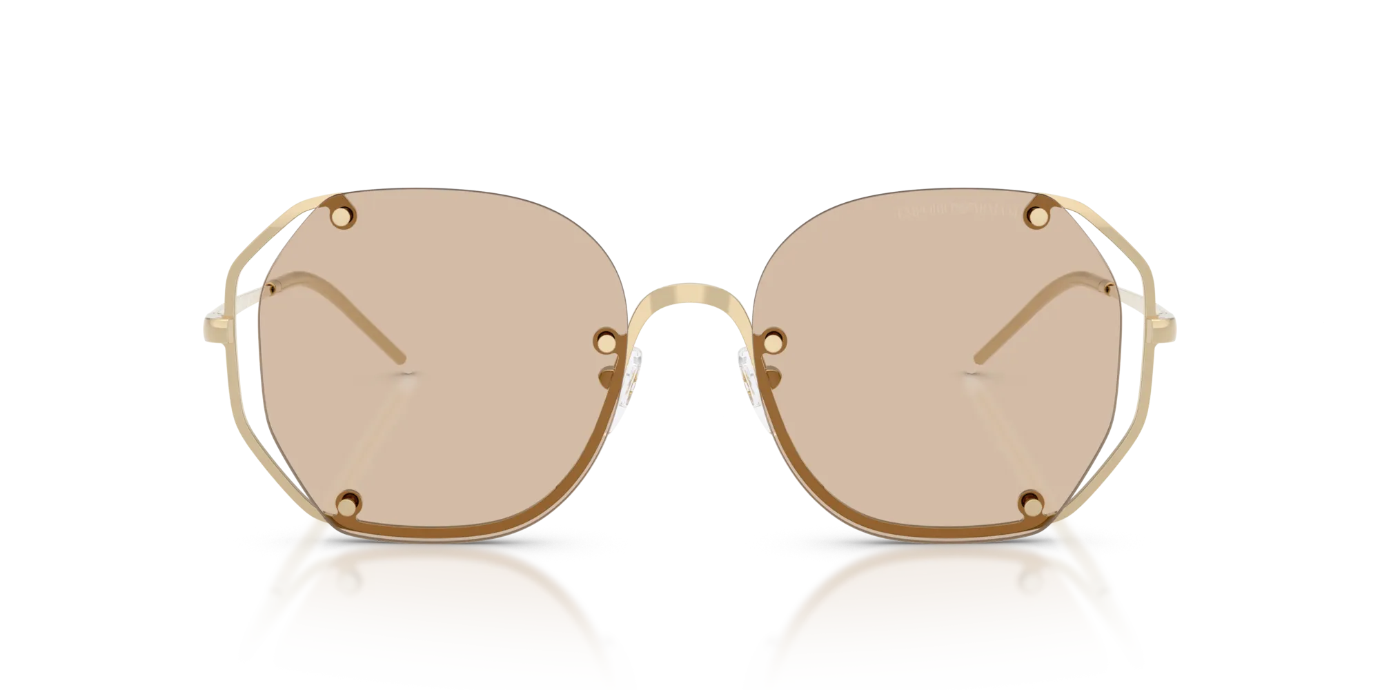 Emporio Armani EA2168 301393 Occhiali da sole Metallo Oro Marrone Geometrica Normale - immagine 3