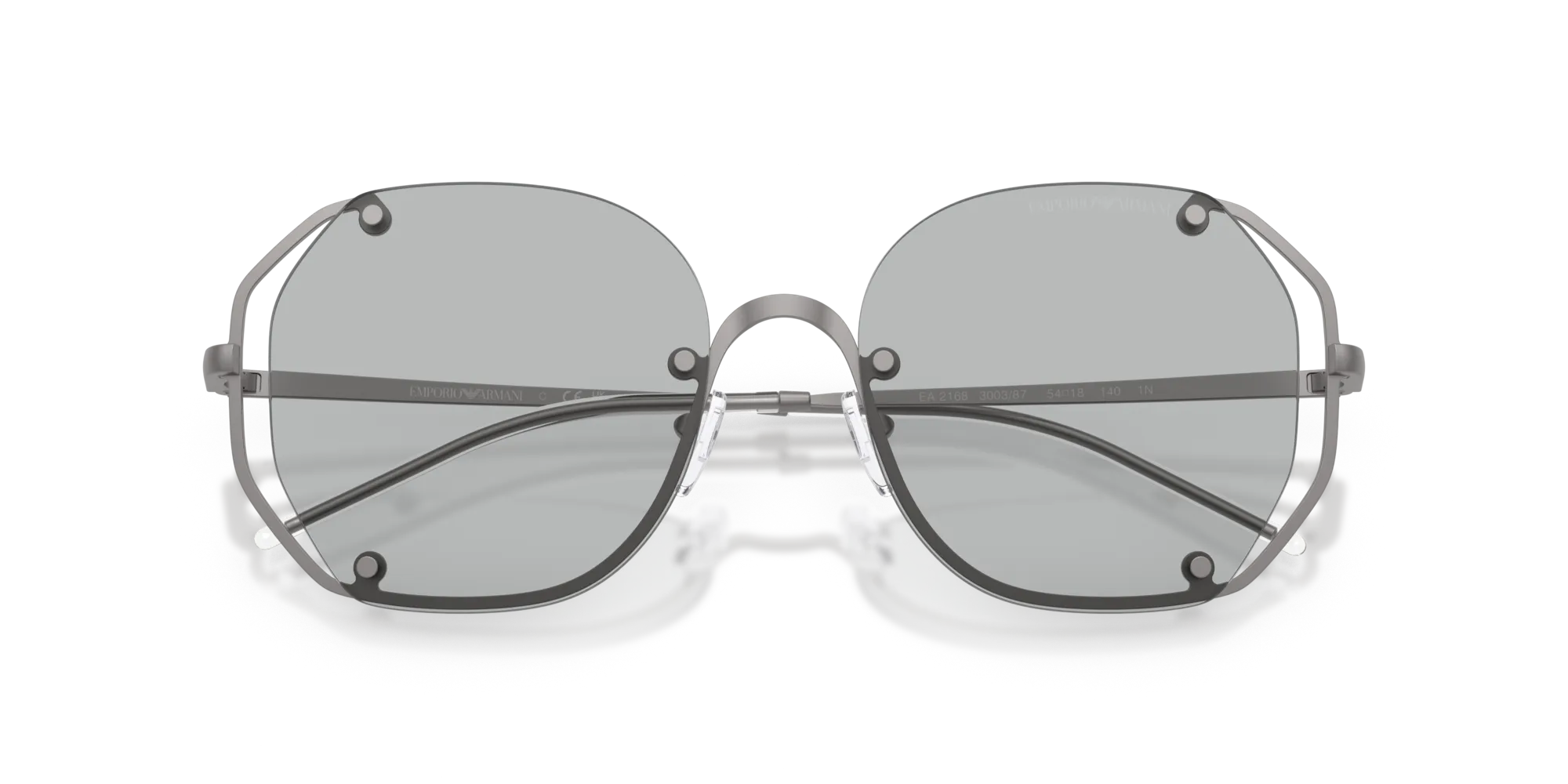 Emporio Armani EA2168 300387 Occhiali da sole Metallo Grigio Grigio Geometrica Normale - immagine 2