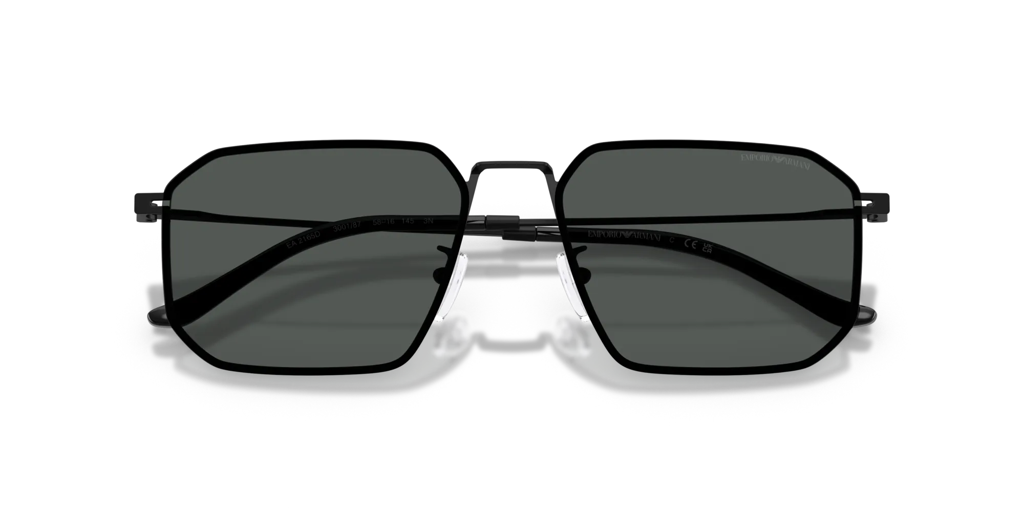 Emporio Armani EA2165D 300187 Occhiali da sole Metallo Nero Grigio Geometrica Normale - immagine 2