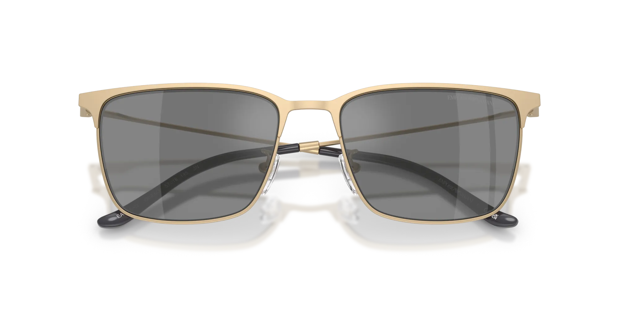Emporio Armani EA2164D 30026G Occhiali da sole Metallo Oro Grigio Squadrata Specchiate - immagine 2