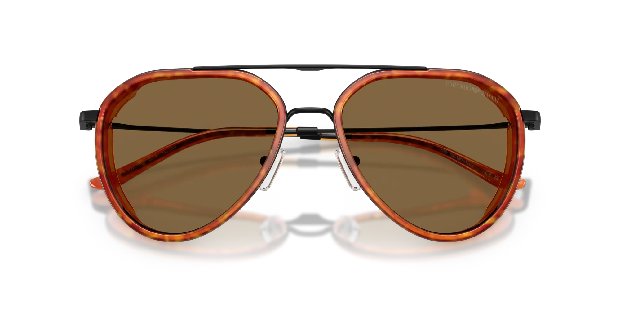 Emporio Armani EA2163 3001OR Occhiali da sole Metallo Nero Marrone Pilot Normale - immagine 2