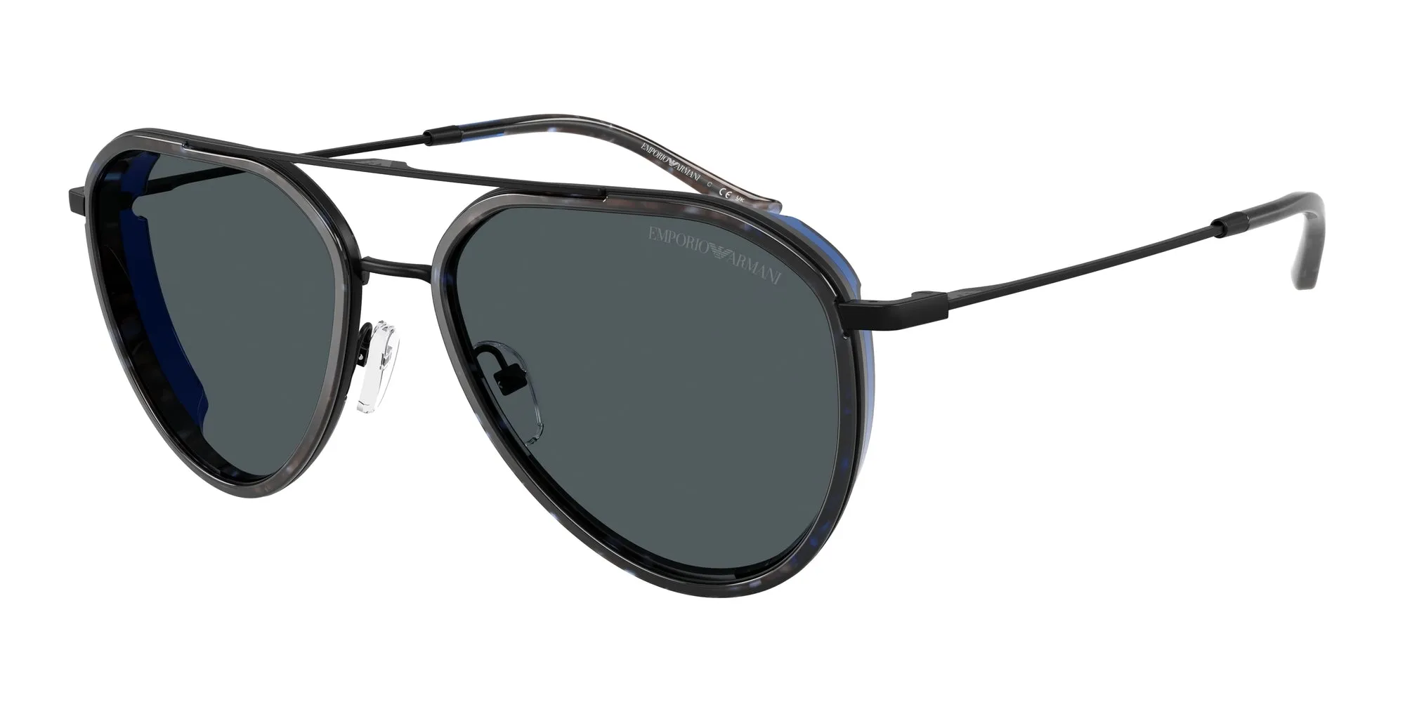 Emporio Armani EA2163 300180 Occhiali da sole Metallo Nero Grigio Pilot Normale - immagine 1