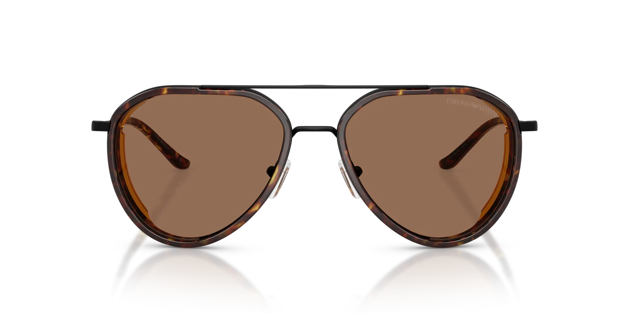Emporio Armani EA2163 300173 Occhiali da sole Metallo Nero Marrone Pilot Normale - immagine 3