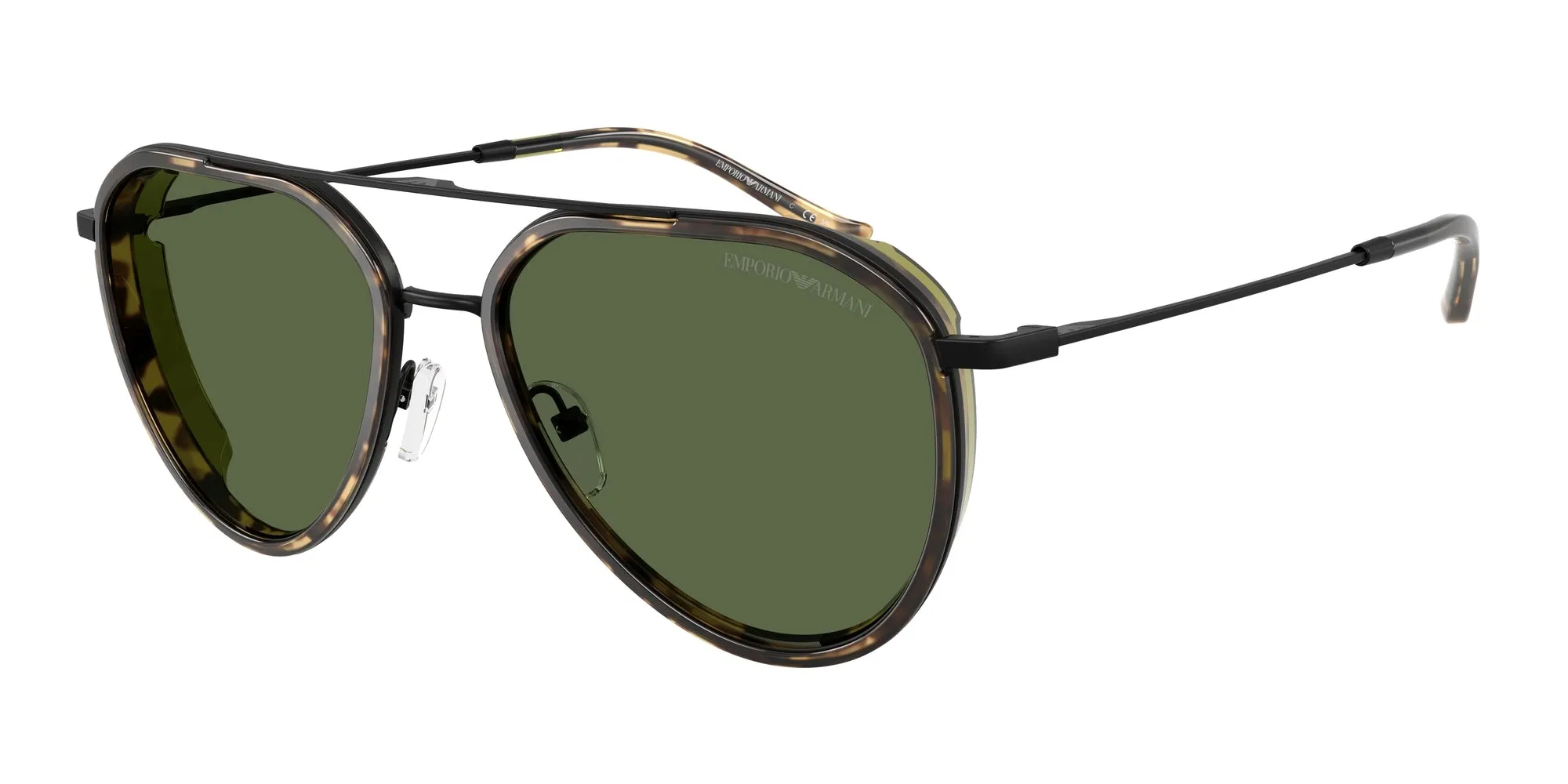 Emporio Armani EA2163 300171 Occhiali da sole Metallo Nero Verde Pilot Normale - immagine 1