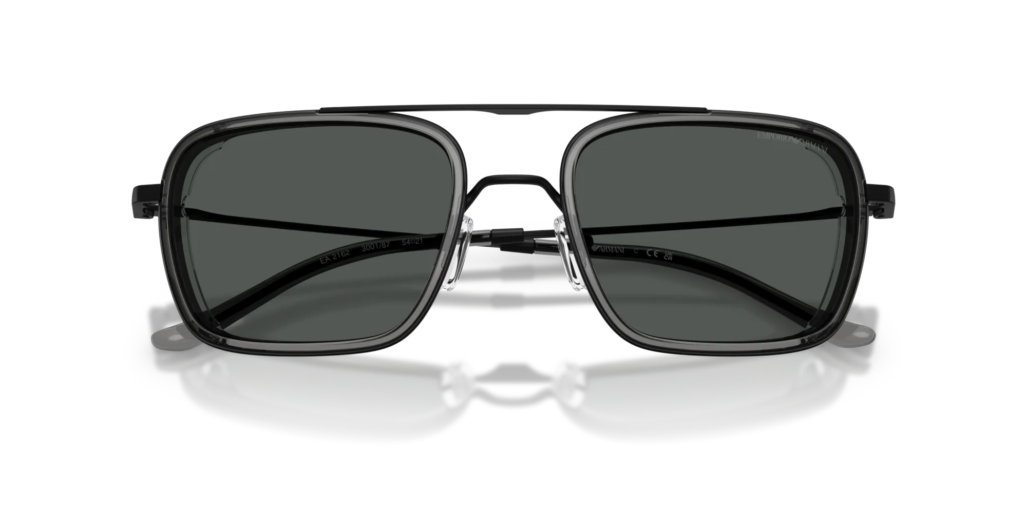 Emporio Armani EA2162 300187 Occhiali da sole Metallo Nero Grigio Squadrata Normale - immagine 2