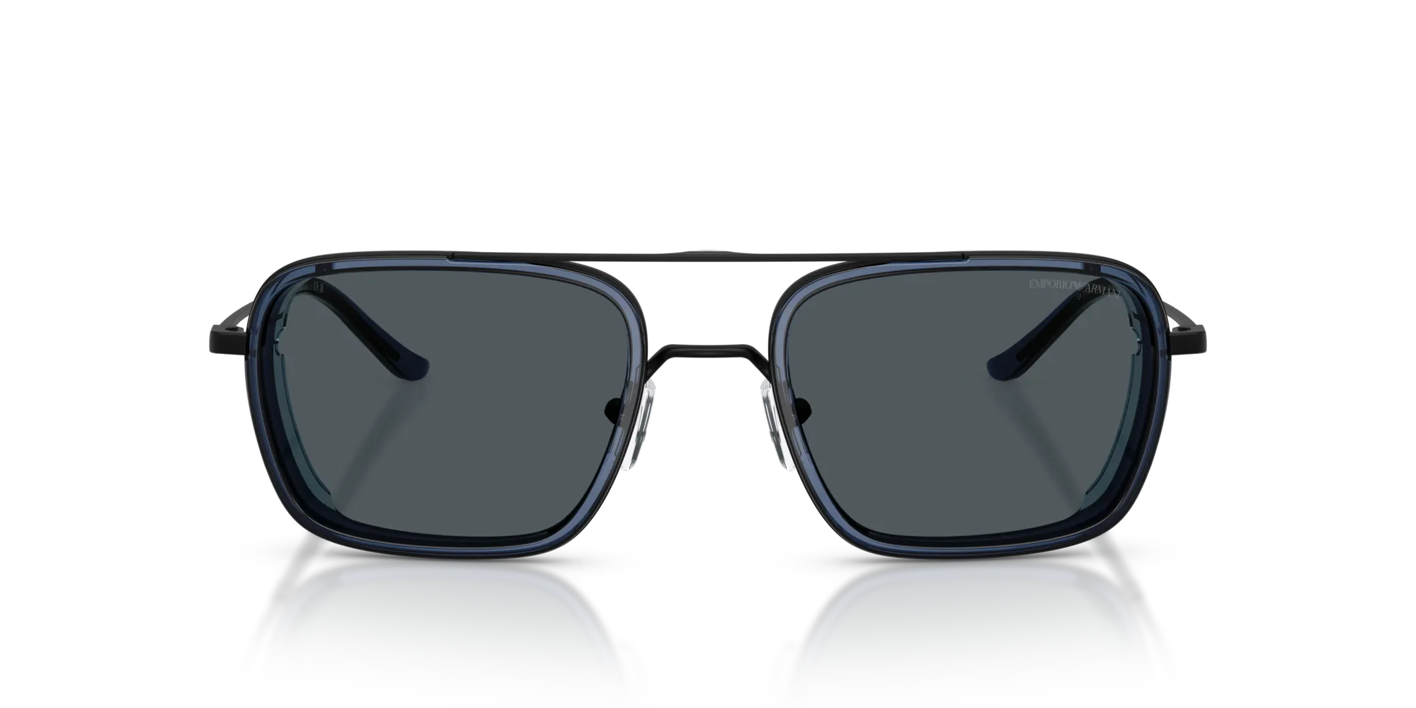 Emporio Armani EA2162 300180 Occhiali da sole Metallo Nero Blu Squadrata Normale - immagine 3