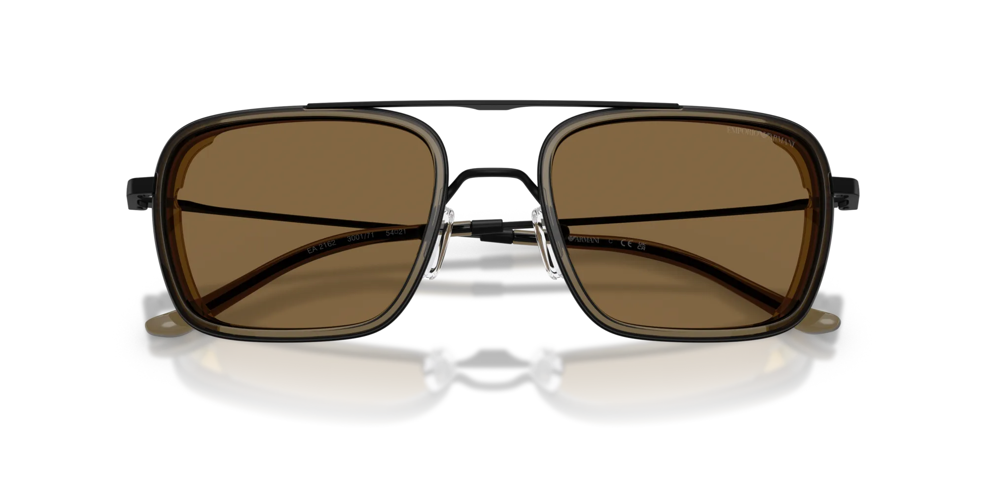 Emporio Armani EA2162 300171 Occhiali da sole Metallo Nero Verde Squadrata Normale - immagine 2
