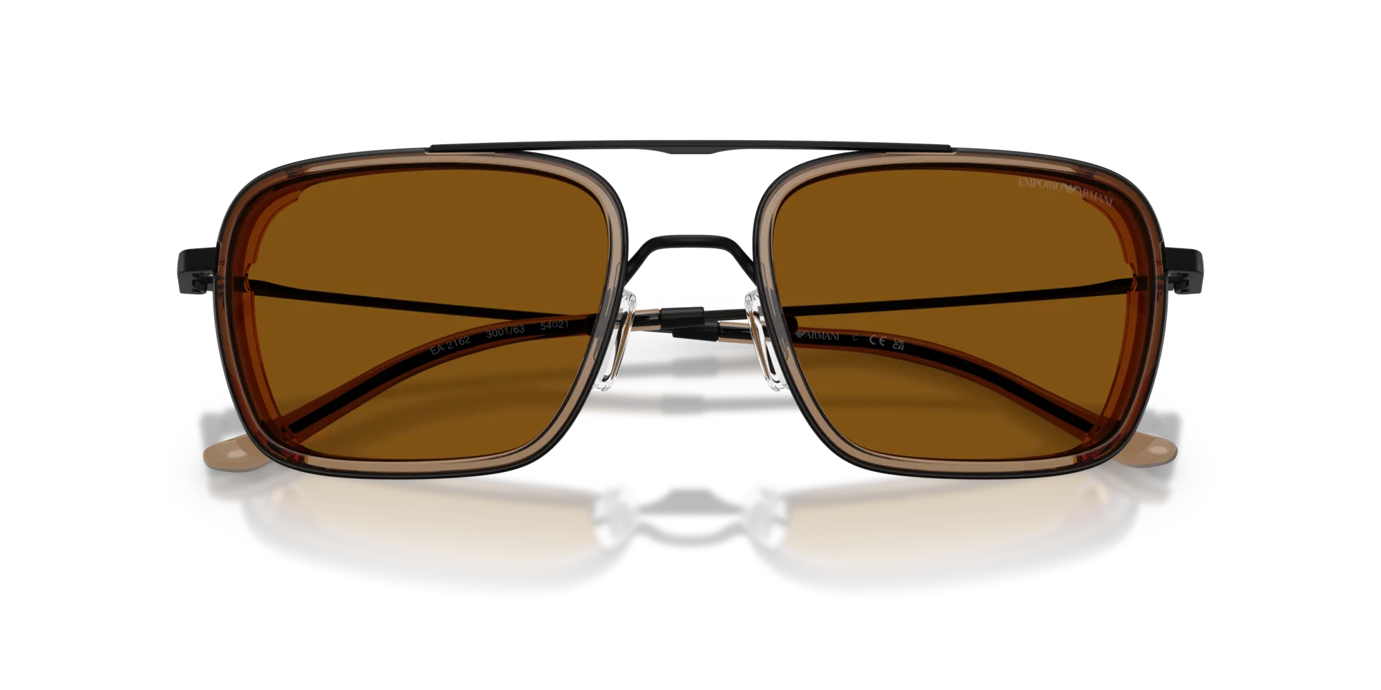 Emporio Armani EA2162 300163 Occhiali da sole Metallo Nero Bronzo Squadrata Normale - immagine 2