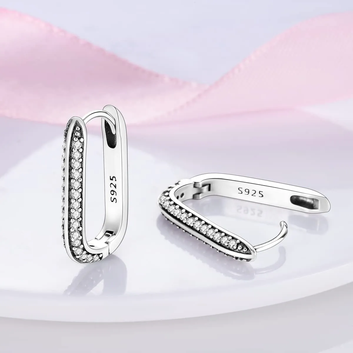 CYMYSS Orecchini Donna Argento 925 Orecchini Argento 925 a cerchio per uomini e donne Orecchini Anallergici Donna Orecchini a Cerchio Regali per Signore - immagine 3