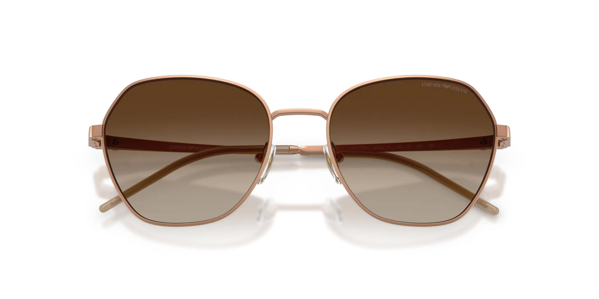 Emporio Armani EA2161 340013 Occhiali da sole Metallo Marrone Marrone Geometrica Normale Sfumato - immagine 2