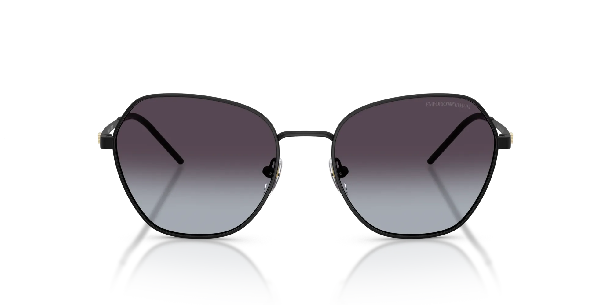Emporio Armani EA2161 30018G Occhiali da sole Metallo Nero Grigio Geometrica Normale Sfumato - immagine 3