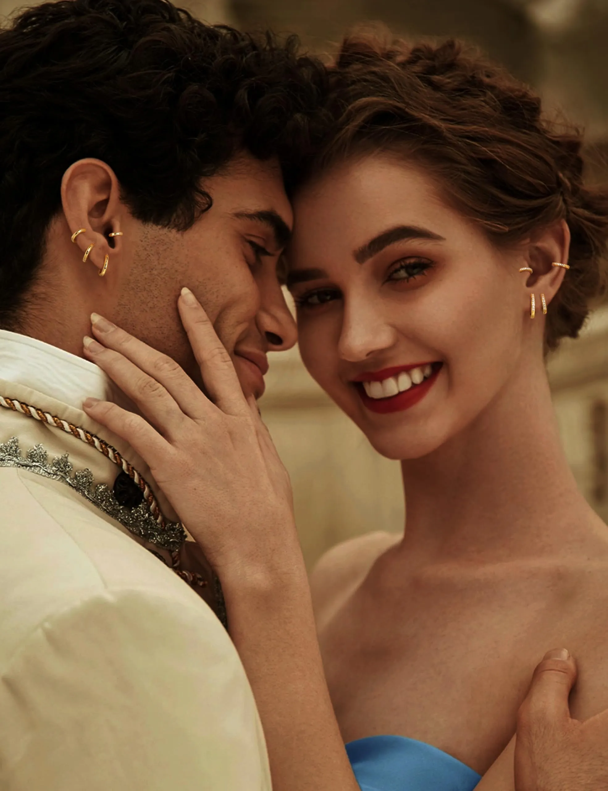 FANCH 6Paia Orecchini Cerchio Argento 925 per Donna Uomo Set Orecchini Cerchio Piccoli 14K Placcato Oro Cubic Zirconia Ipoallergenico Cartilage Daith Helix Piercing Orecchino 6/7/8/9/10/12mm Oro - immagine 5