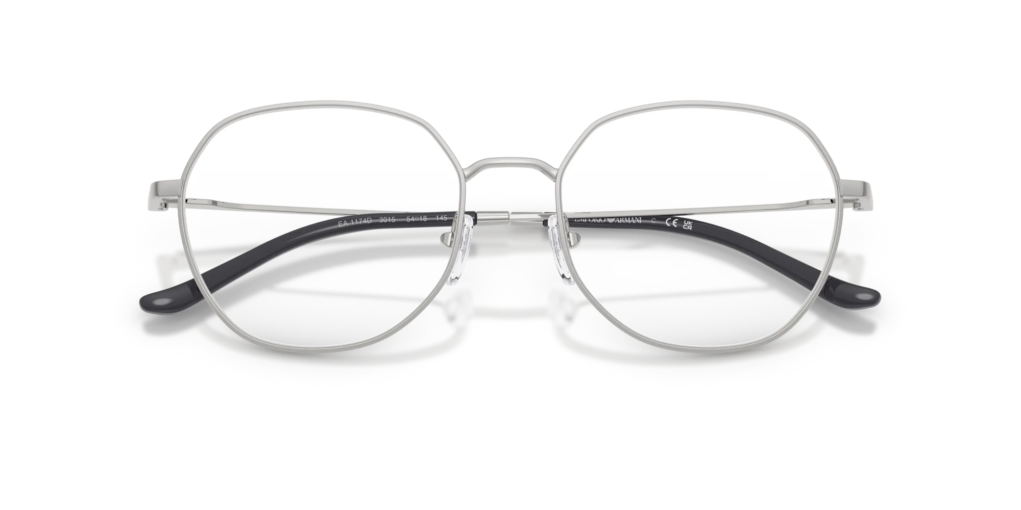 Emporio Armani EA1174D 3015 Montature da vista Metallo Argento Rotonda Normale - immagine 2