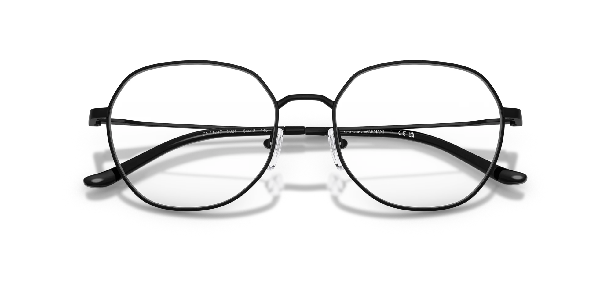 Emporio Armani EA1174D 3001 Montature da vista Metallo Nero Rotonda Normale - immagine 2
