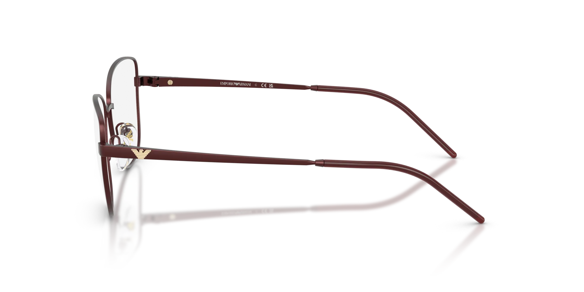 Emporio Armani EA1172 3401 Montature da vista Metallo Rosso Trasparente Geometrica Normale - immagine 4