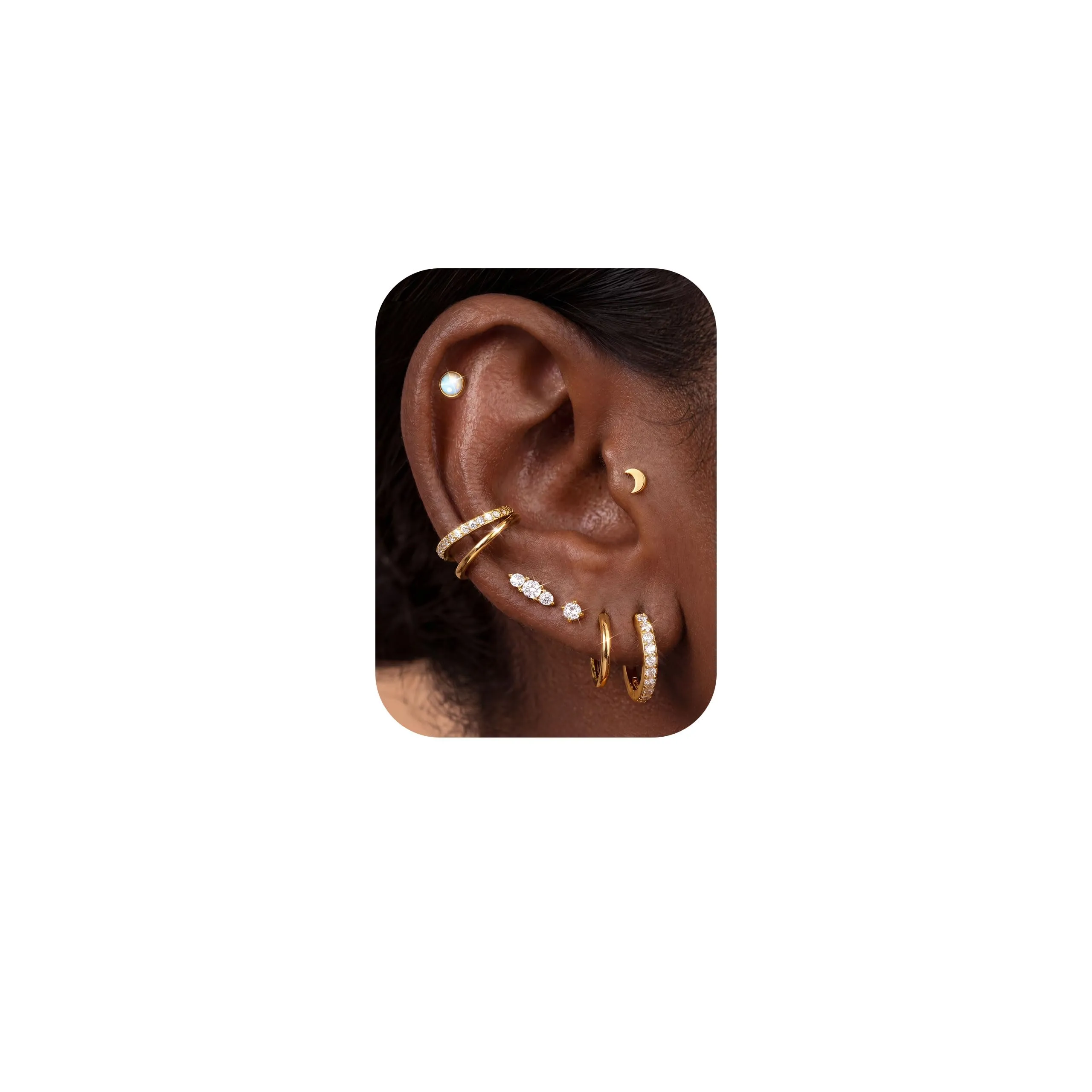 Diamday 5/7 Paia Orecchini Donna Placcato 14K Set Orecchini - immagine 1
