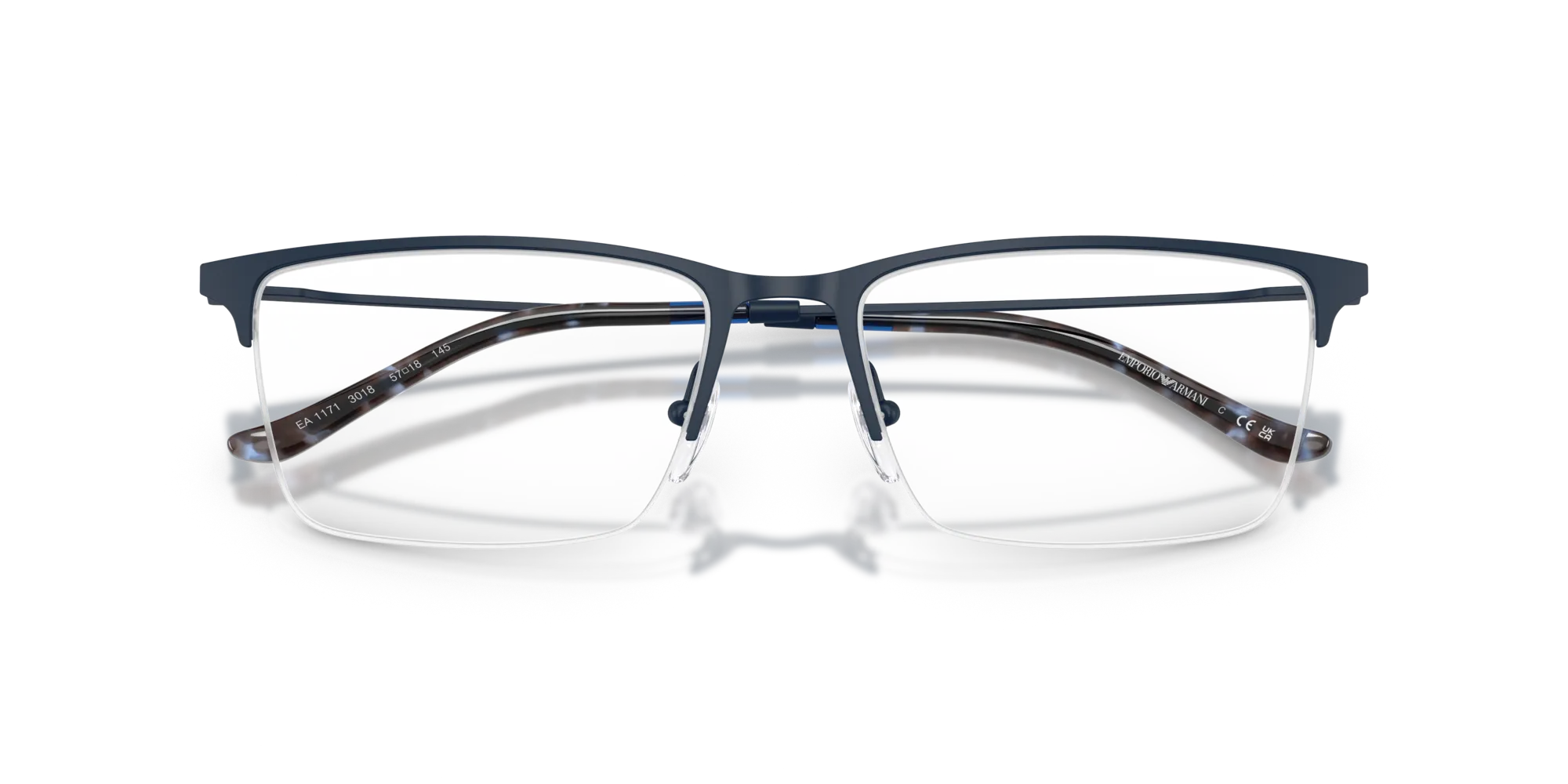 Emporio Armani EA1171 3018 Montature da vista Metallo Blu Squadrata Normale - immagine 2