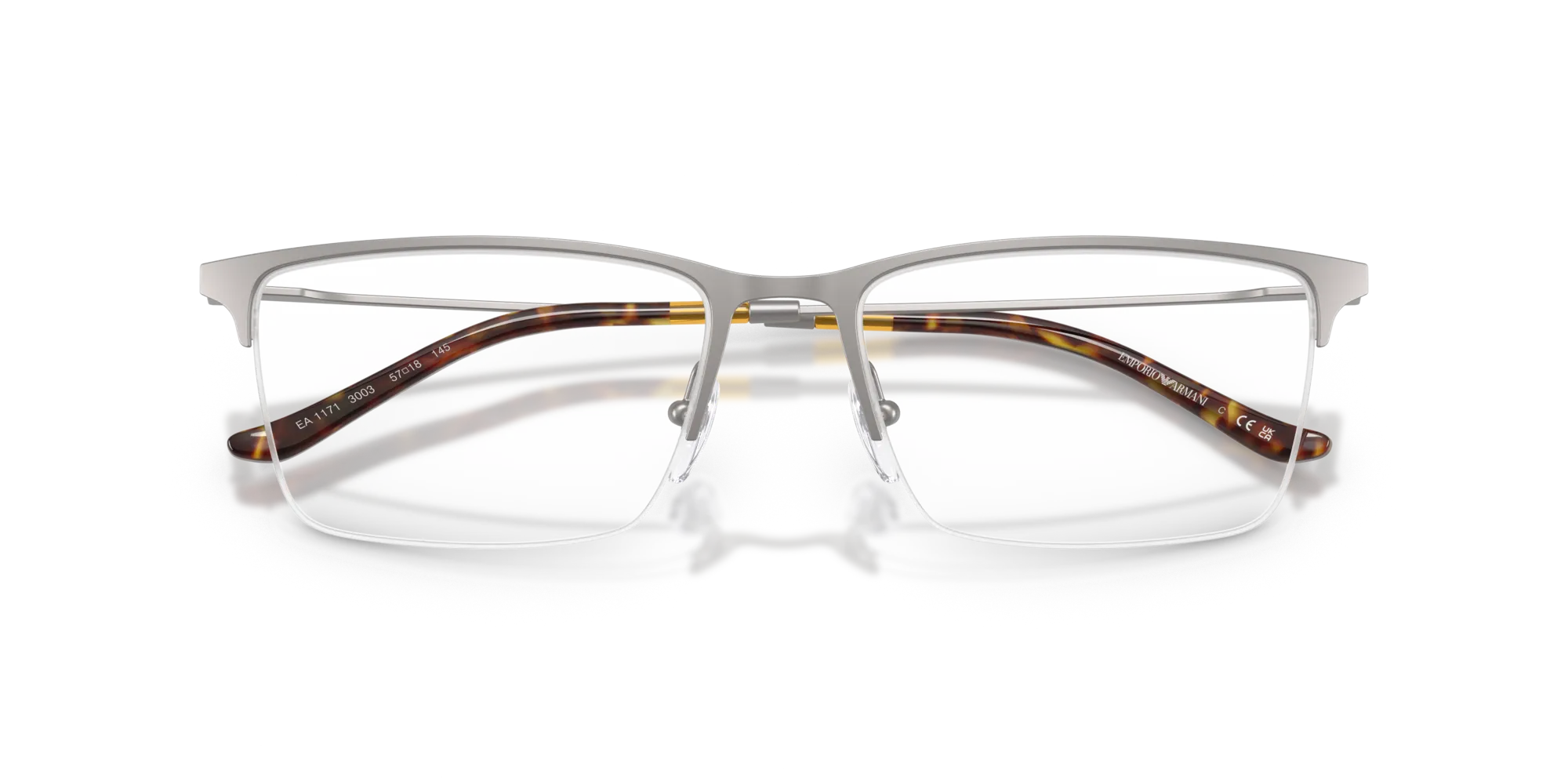 Emporio Armani EA1171 3003 Montature da vista Metallo Grigio Squadrata Normale - immagine 2