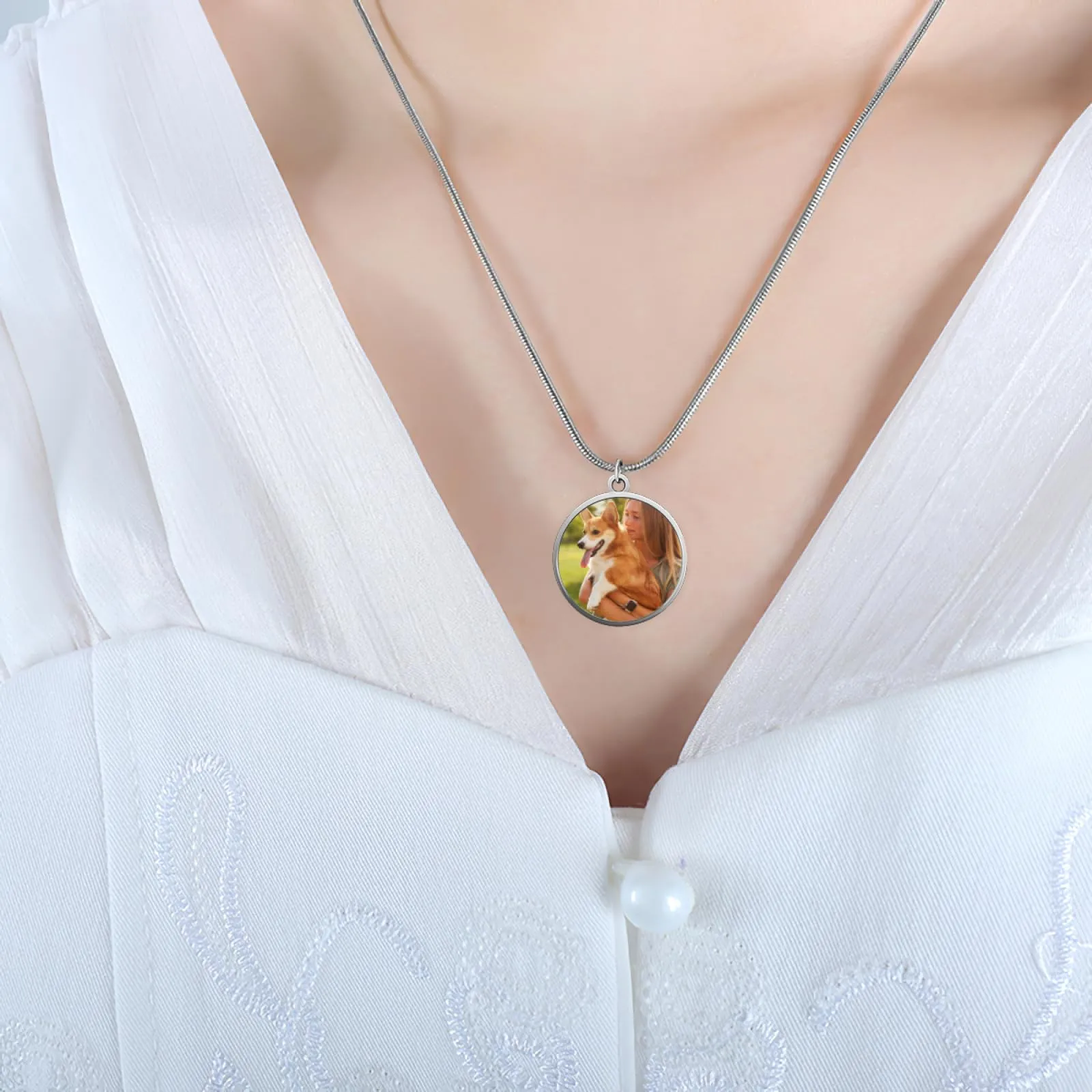 Regali personalizzati - Ciondolo personalizzato Collana personalizzata con foto acciaio inossidabile collana nome personalizzabile gioielli per Donna amica compleanno anniversario e Natale - immagine 3
