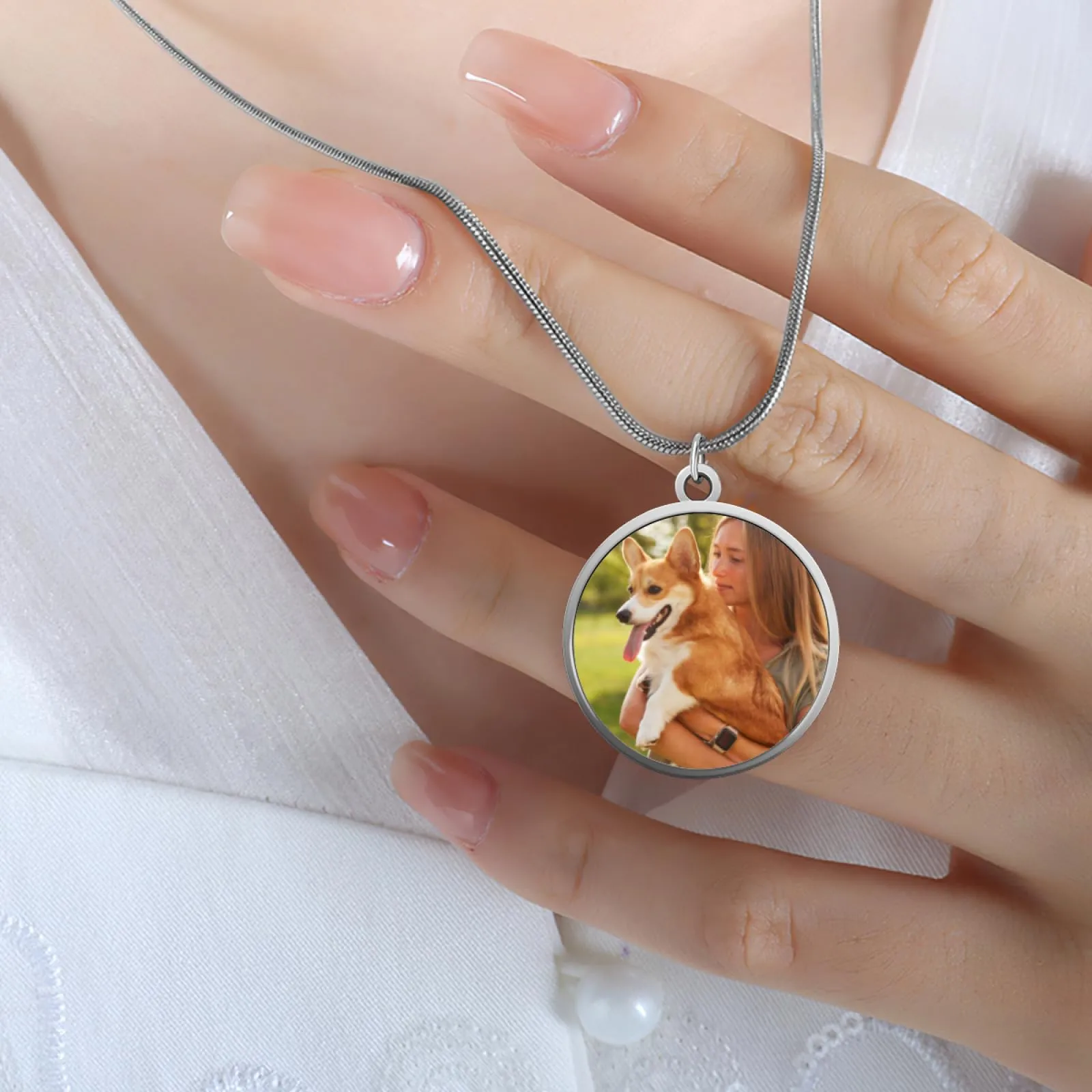 Regali personalizzati - Ciondolo personalizzato Collana personalizzata con foto acciaio inossidabile collana nome personalizzabile gioielli per Donna amica compleanno anniversario e Natale - immagine 5