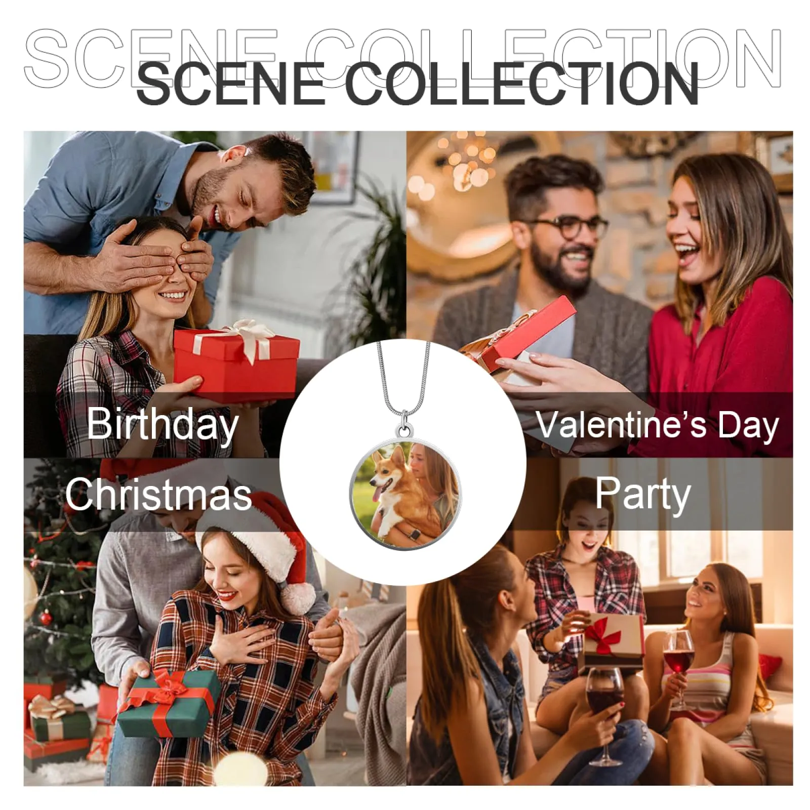 Regali personalizzati - Ciondolo personalizzato Collana personalizzata con foto acciaio inossidabile collana nome personalizzabile gioielli per Donna amica compleanno anniversario e Natale - immagine 6