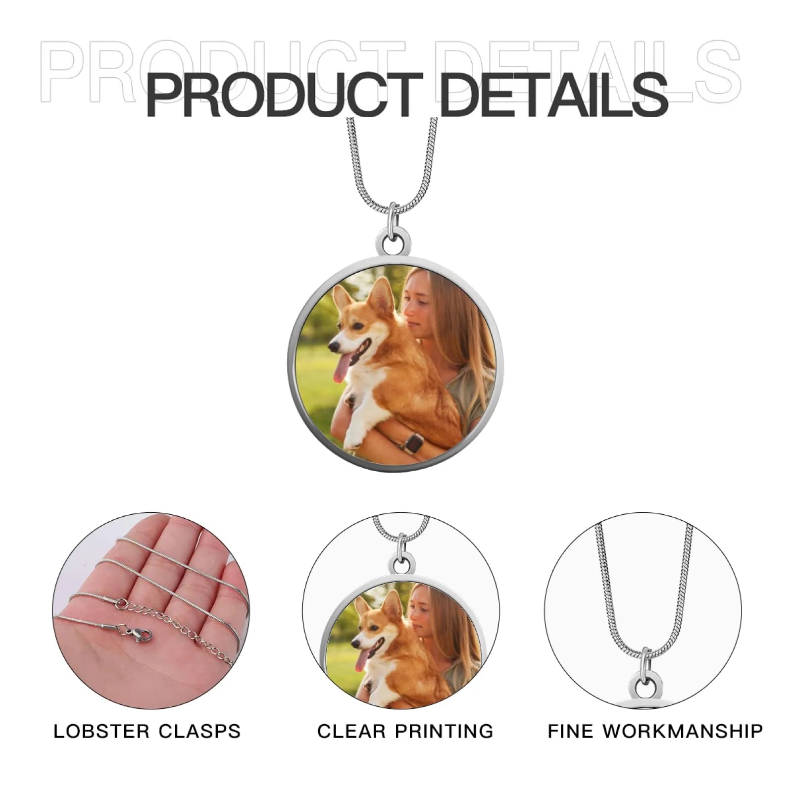 Regali personalizzati - Ciondolo personalizzato Collana personalizzata con foto acciaio inossidabile collana nome personalizzabile gioielli per Donna amica compleanno anniversario e Natale - immagine 7